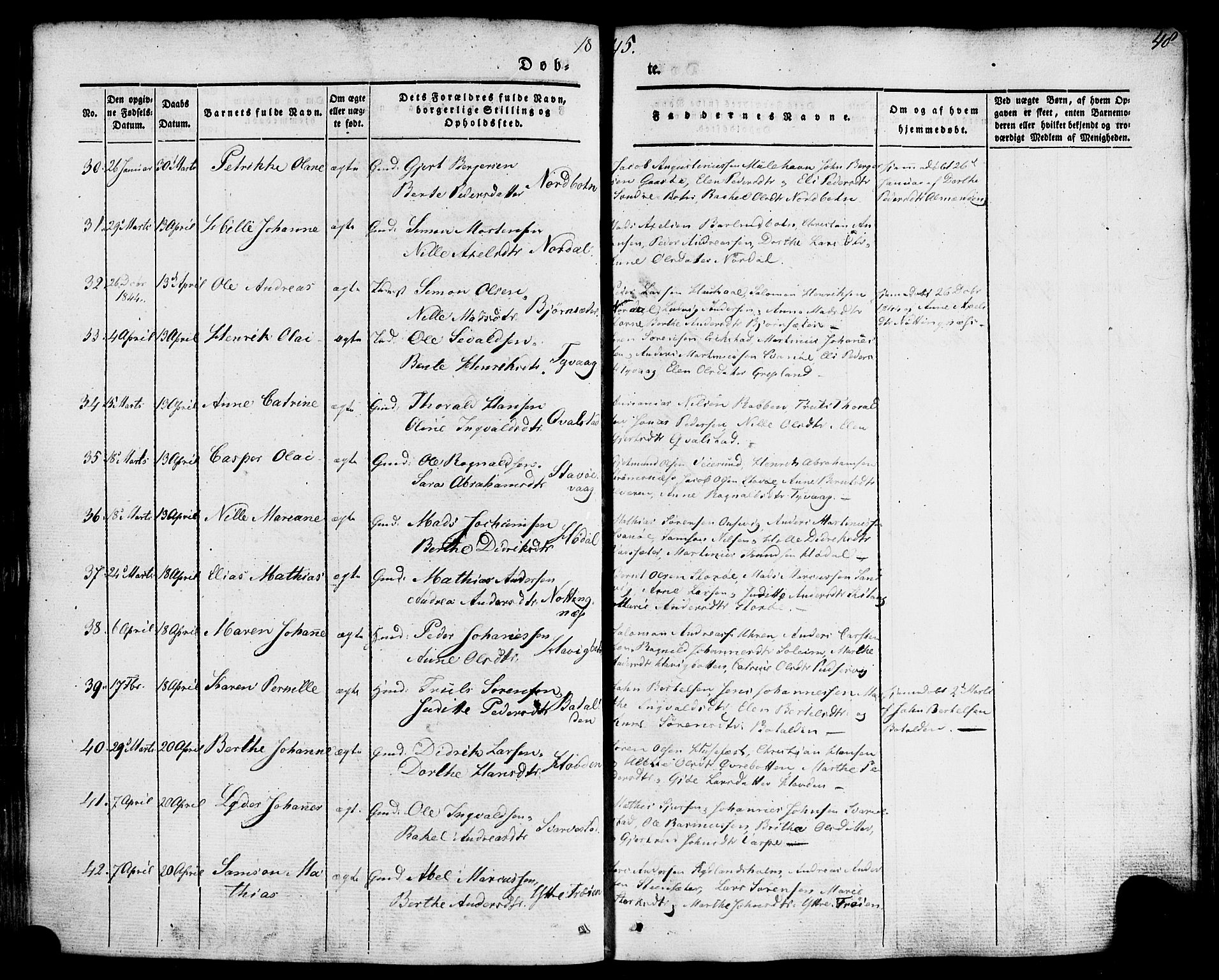 Kinn sokneprestembete, AV/SAB-A-80801/H/Haa/Haaa/L0005: Parish register (official) no. A 5, 1841-1857, p. 48