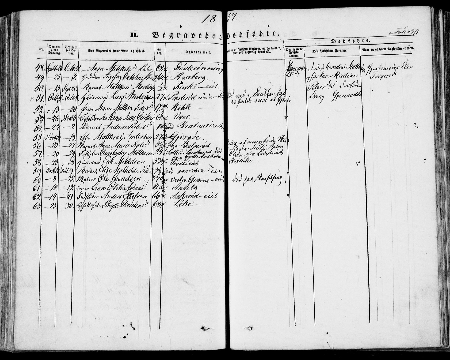 Stokke kirkebøker, AV/SAKO-A-320/F/Fa/L0007: Parish register (official) no. I 7, 1844-1857, p. 371