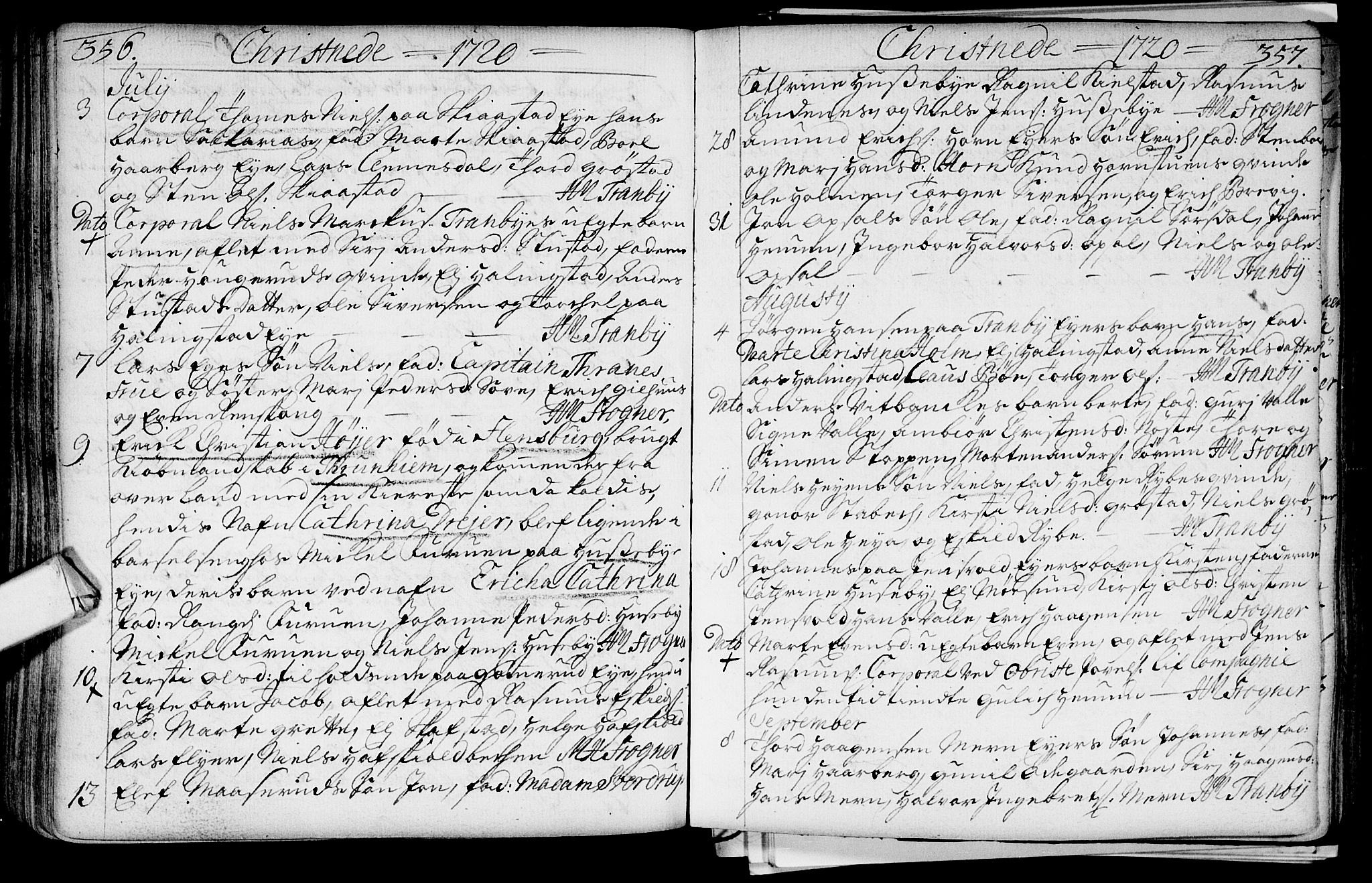 Lier kirkebøker, AV/SAKO-A-230/F/Fa/L0002: Parish register (official) no. I 2, 1701-1726, p. 356-357