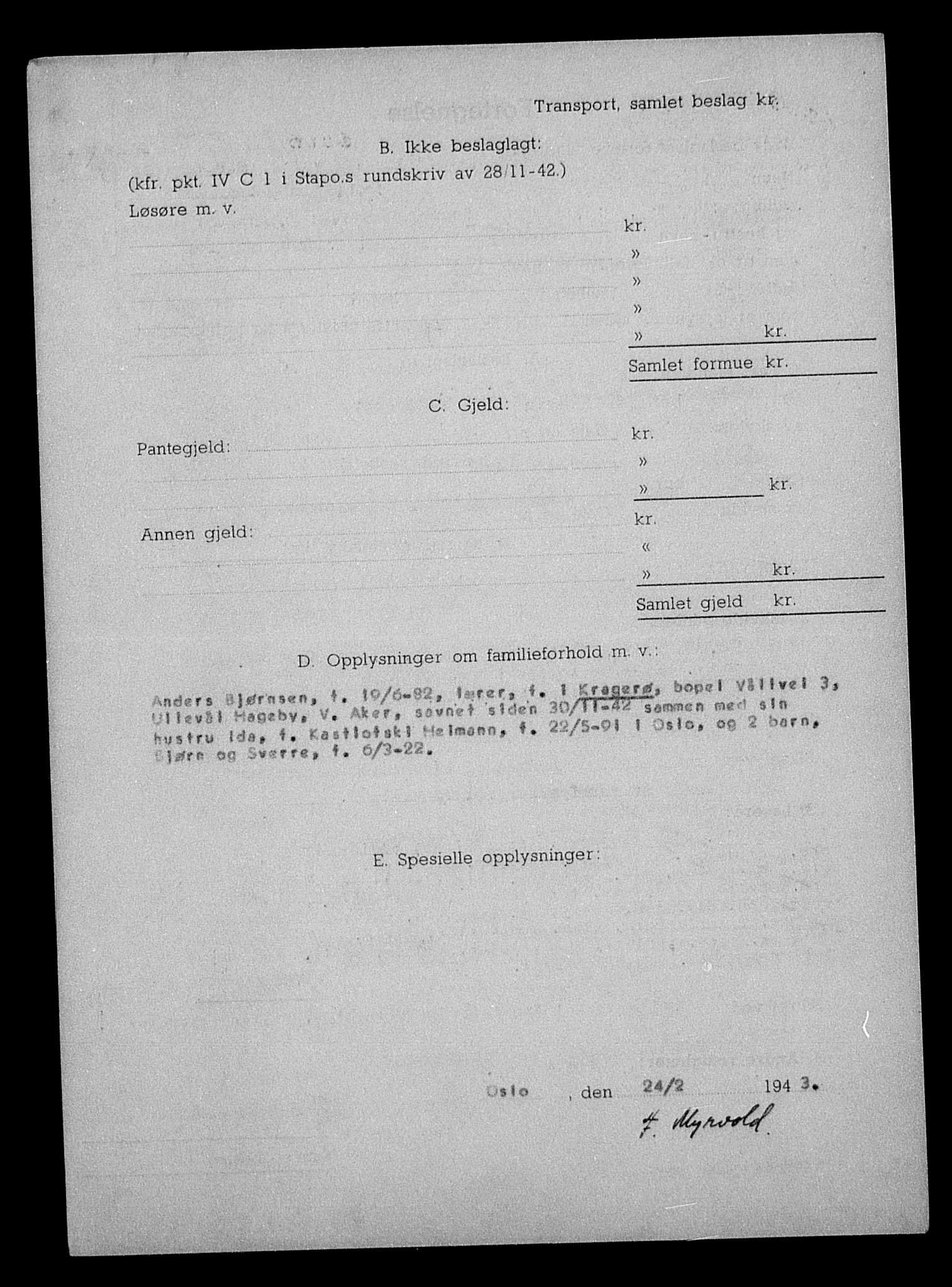 Justisdepartementet, Tilbakeføringskontoret for inndratte formuer, AV/RA-S-1564/H/Hc/Hcc/L0924: --, 1945-1947, p. 467