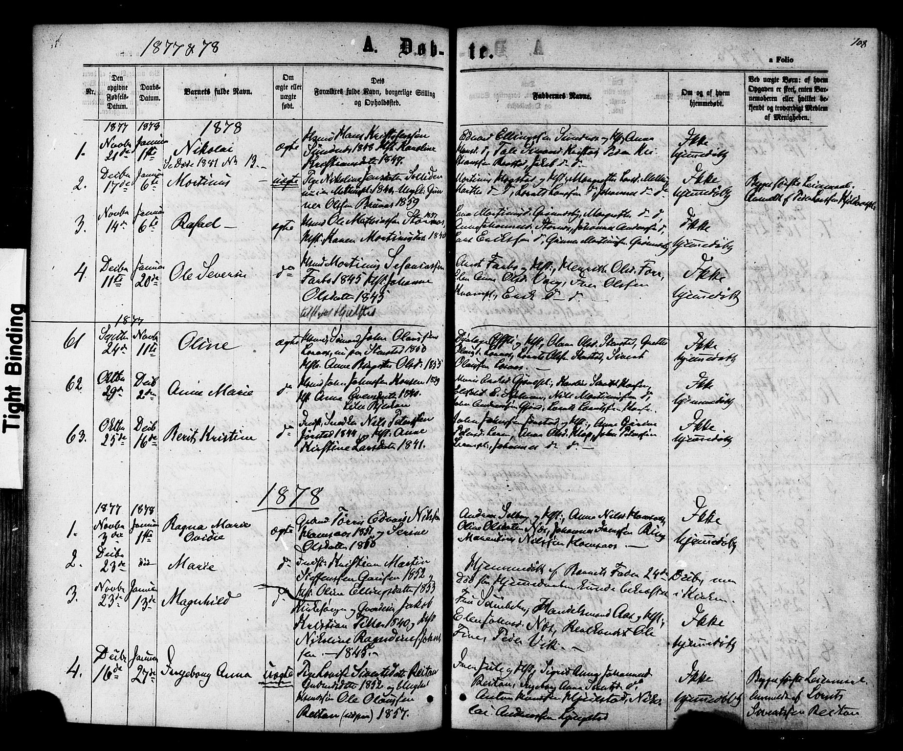 Ministerialprotokoller, klokkerbøker og fødselsregistre - Nord-Trøndelag, SAT/A-1458/730/L0284: Parish register (official) no. 730A09, 1866-1878, p. 108