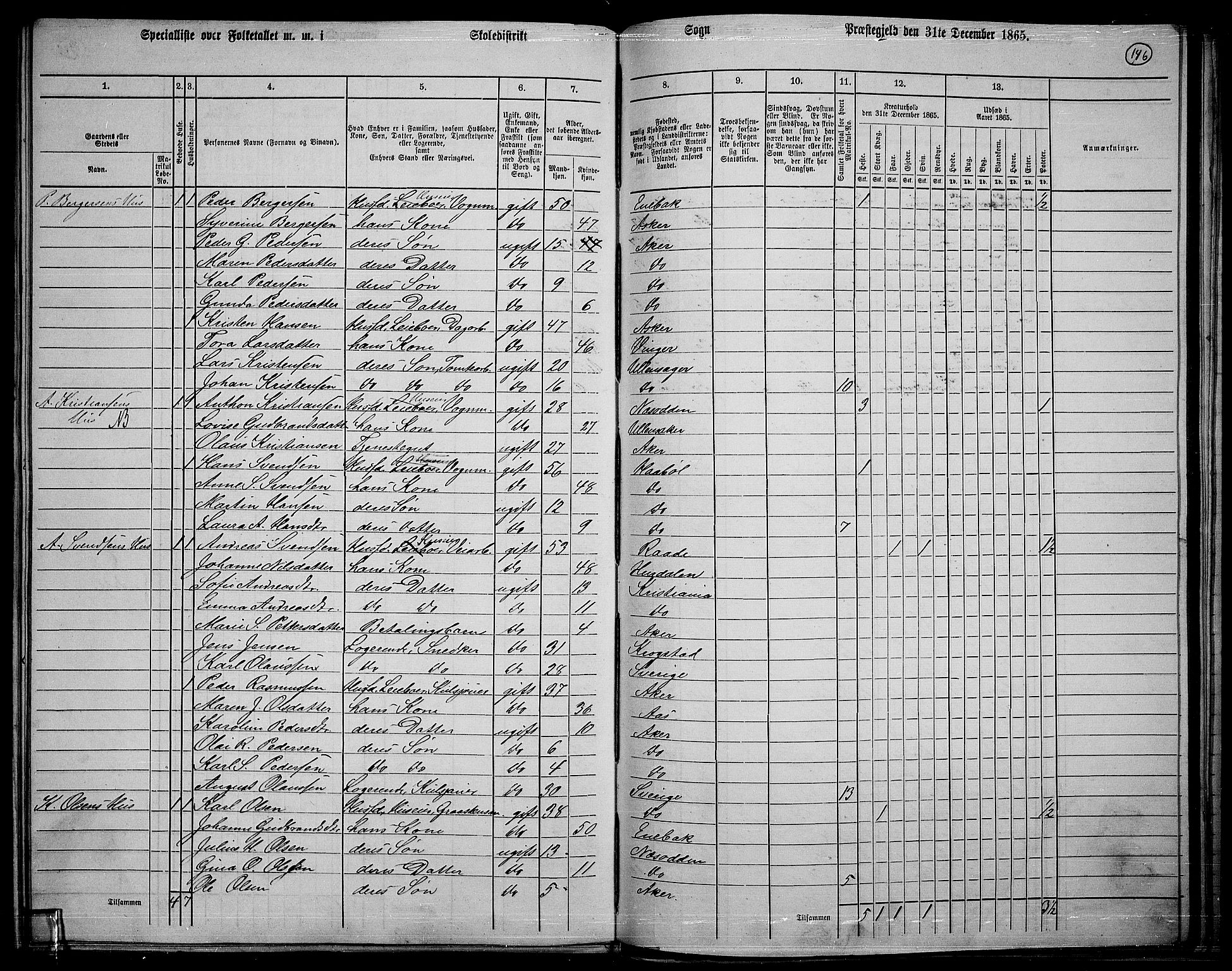 RA, 1865 census for Østre Aker, 1865, p. 367