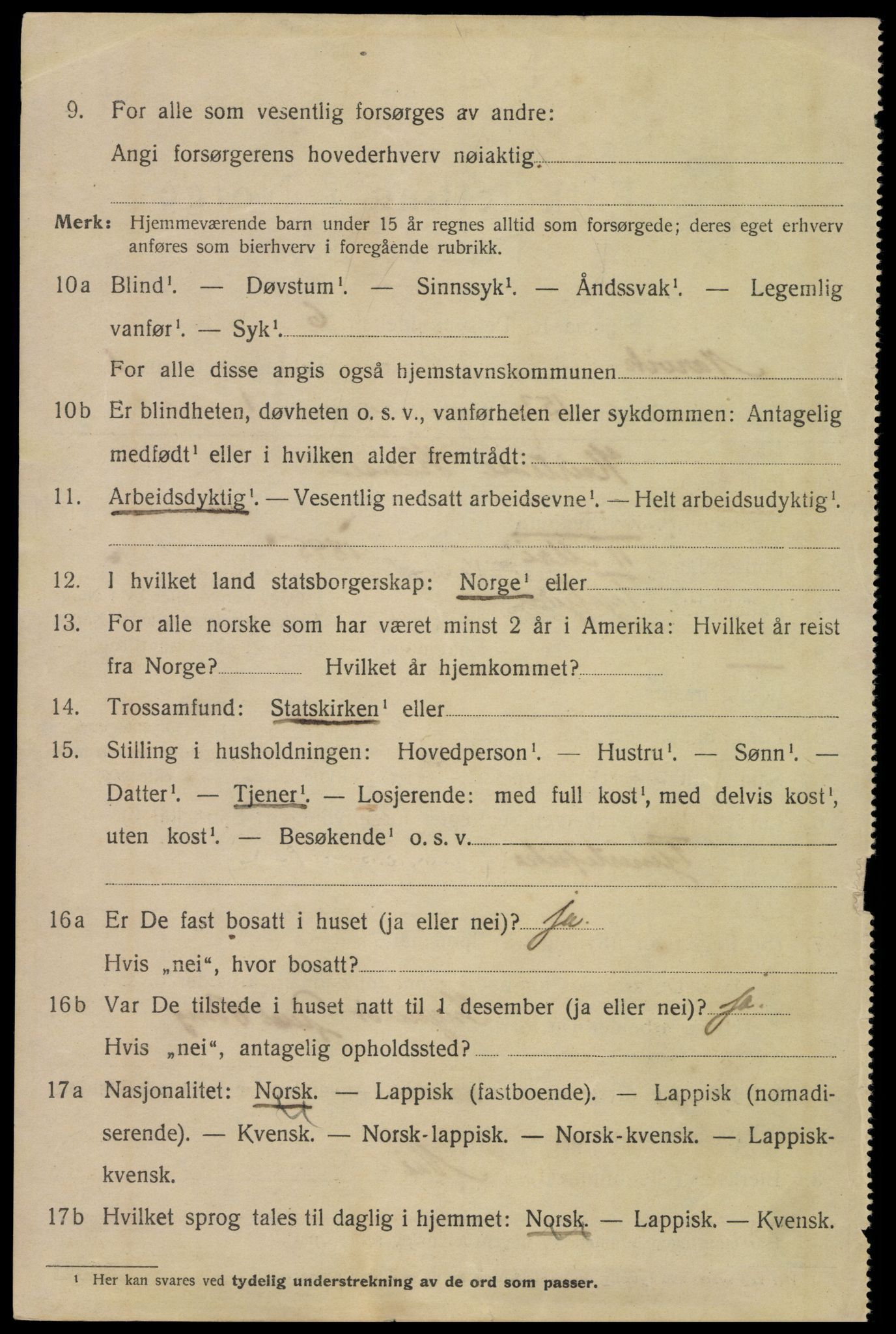 SAT, 1920 census for Narvik, 1920, p. 8023