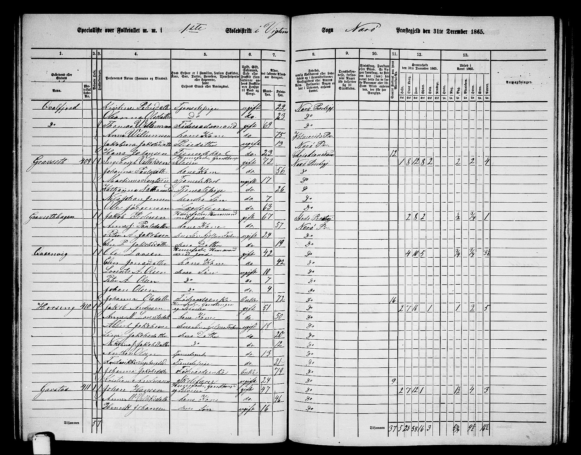 RA, 1865 census for Nærøy, 1865, p. 96