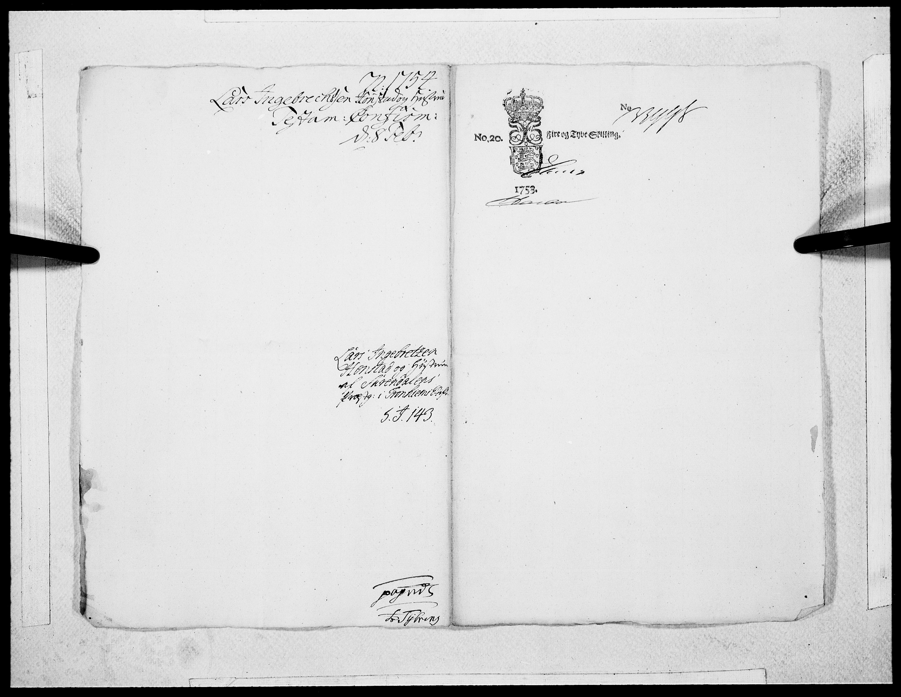 Danske Kanselli 1572-1799, AV/RA-EA-3023/F/Fc/Fcc/Fcca/L0166: Norske innlegg 1572-1799, 1754, p. 84