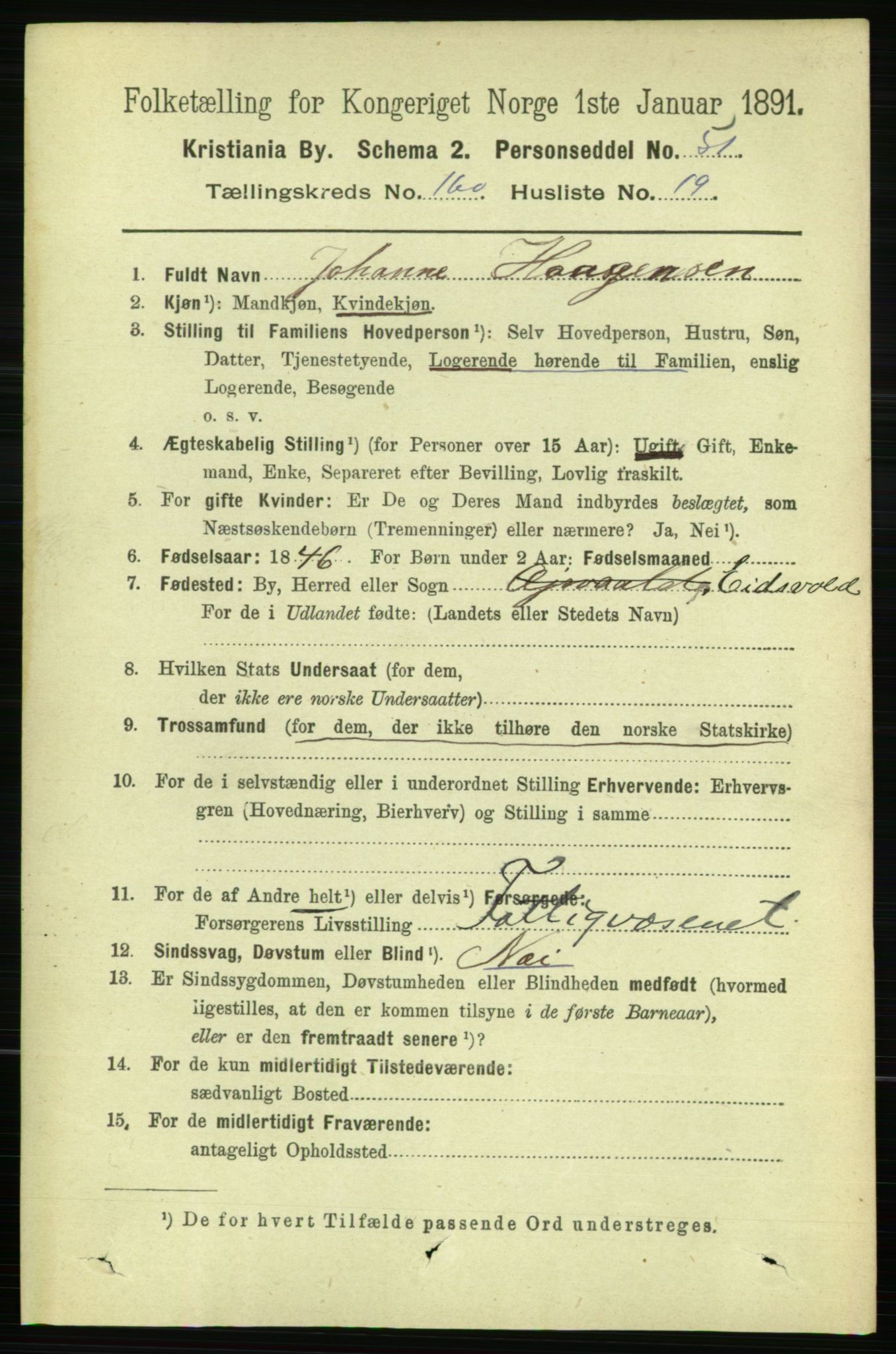 RA, 1891 census for 0301 Kristiania, 1891, p. 91242