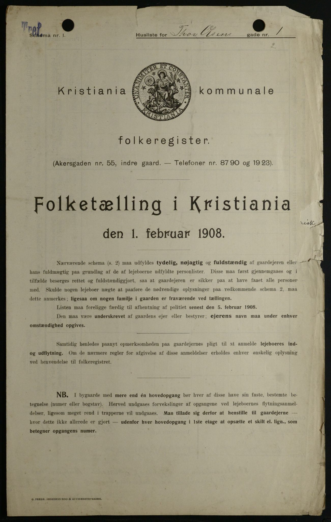 OBA, Municipal Census 1908 for Kristiania, 1908, p. 98221