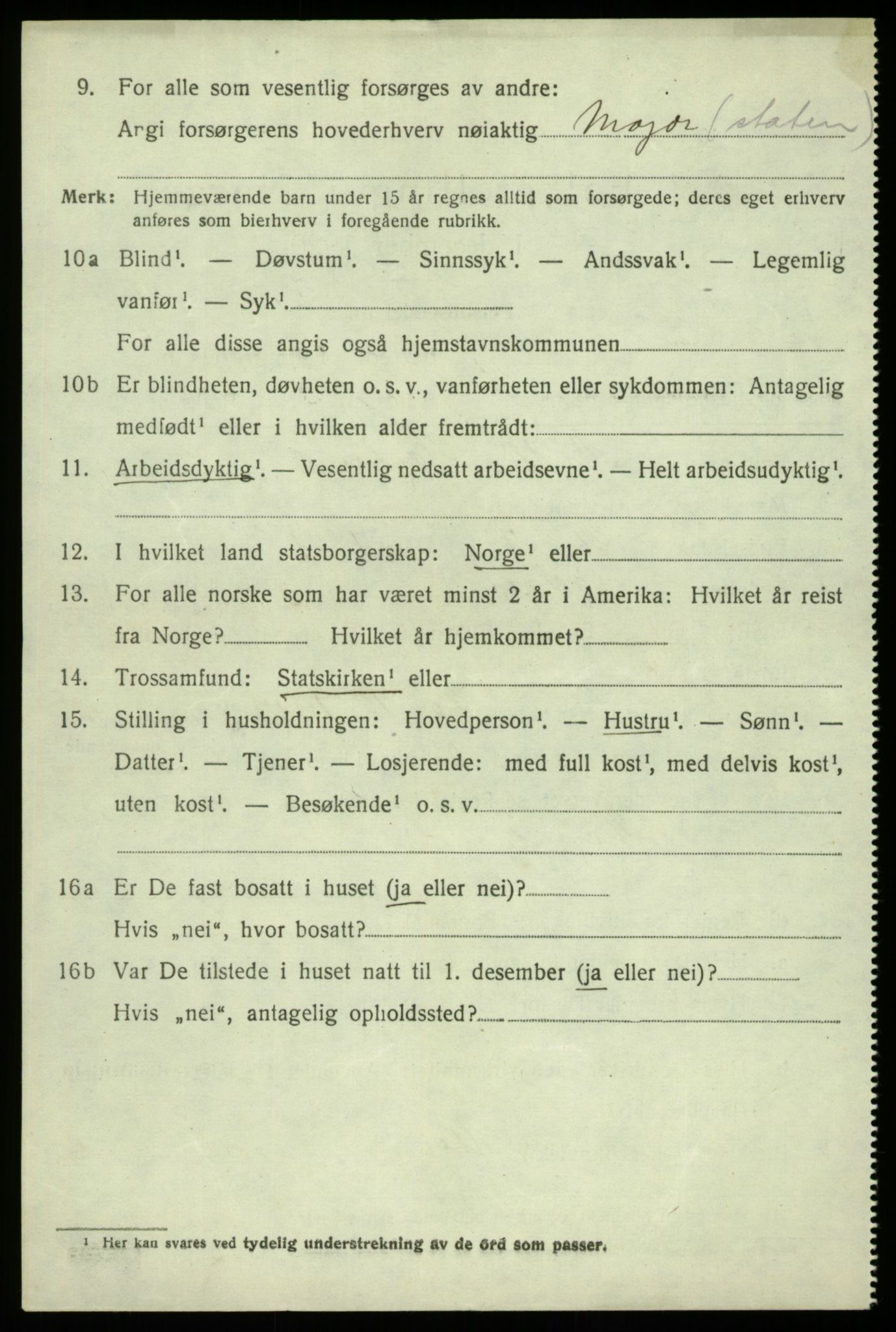 SAB, 1920 census for Os, 1920, p. 7275