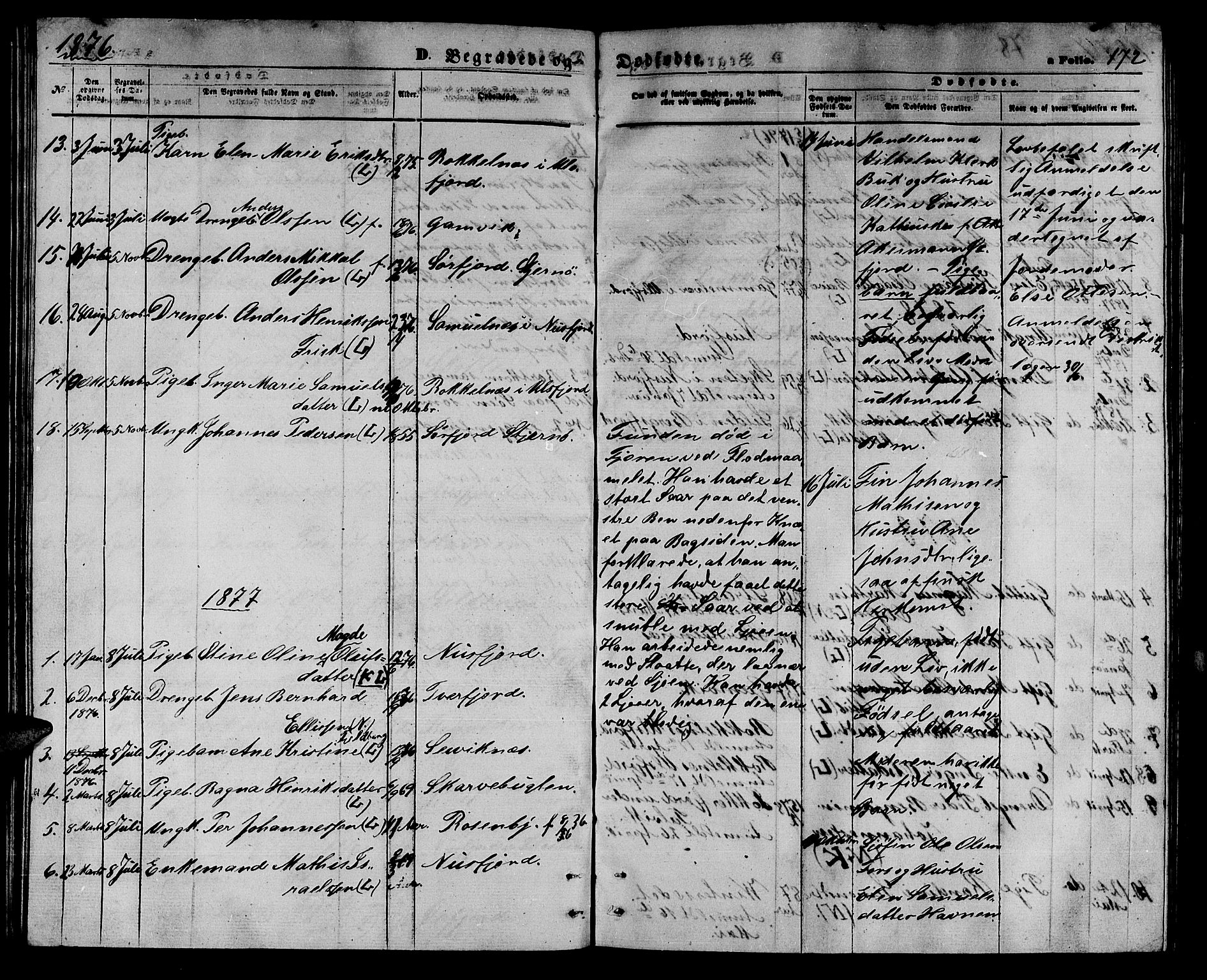 Loppa sokneprestkontor, SATØ/S-1339/H/Hb/L0004klokker: Parish register (copy) no. 4, 1864-1880, p. 172