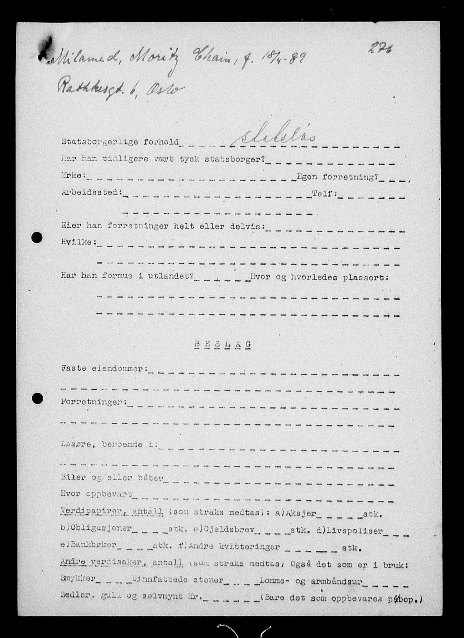 Justisdepartementet, Tilbakeføringskontoret for inndratte formuer, AV/RA-S-1564/H/Hc/Hcc/L0965: --, 1945-1947, p. 41