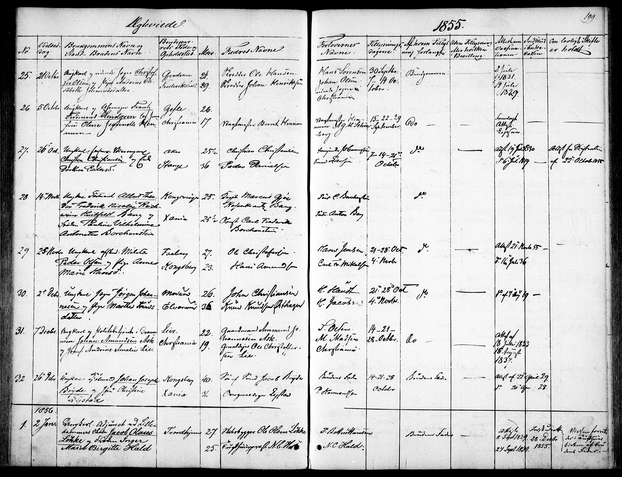 Garnisonsmenigheten Kirkebøker, SAO/A-10846/F/Fa/L0009: Parish register (official) no. 9, 1842-1859, p. 199