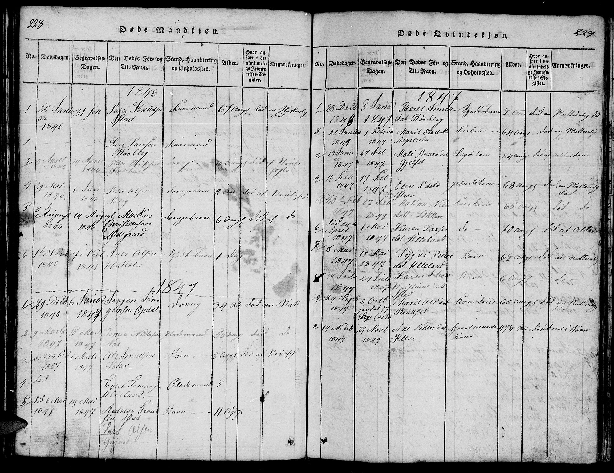 Ministerialprotokoller, klokkerbøker og fødselsregistre - Møre og Romsdal, AV/SAT-A-1454/557/L0683: Parish register (copy) no. 557C01, 1818-1862, p. 228-229