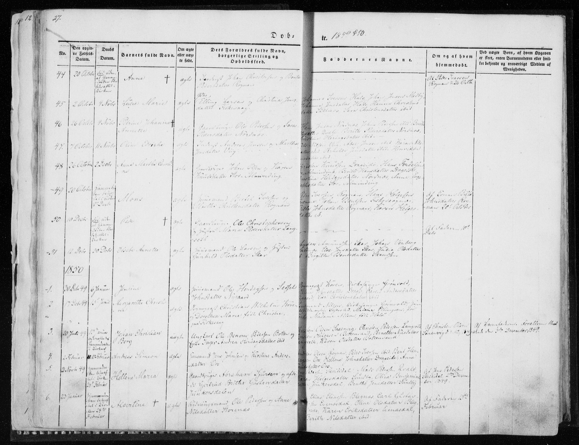 Ministerialprotokoller, klokkerbøker og fødselsregistre - Nordland, AV/SAT-A-1459/847/L0666: Parish register (official) no. 847A06, 1842-1871, p. 27