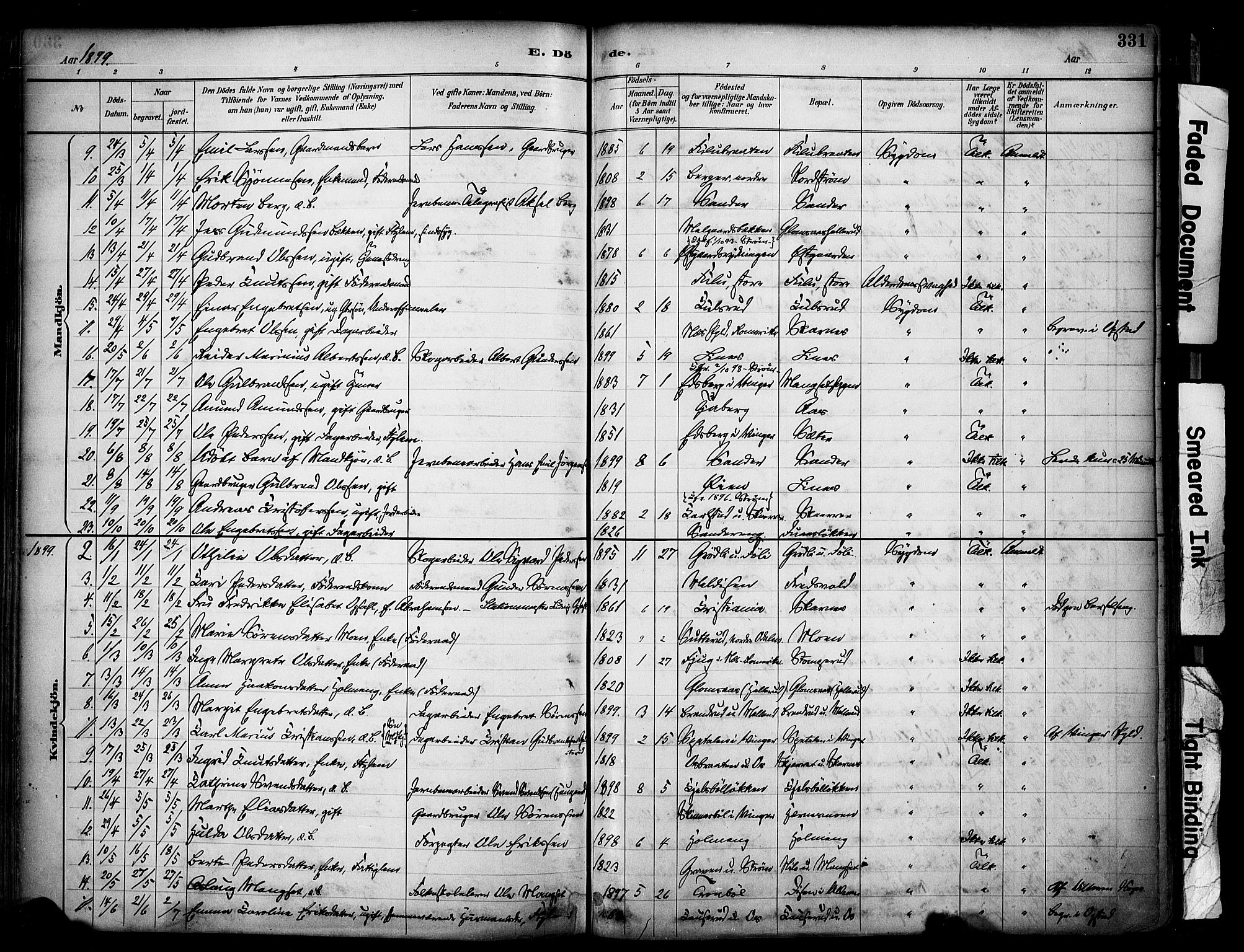 Sør-Odal prestekontor, SAH/PREST-030/H/Ha/Haa/L0007: Parish register (official) no. 7, 1886-1925, p. 331