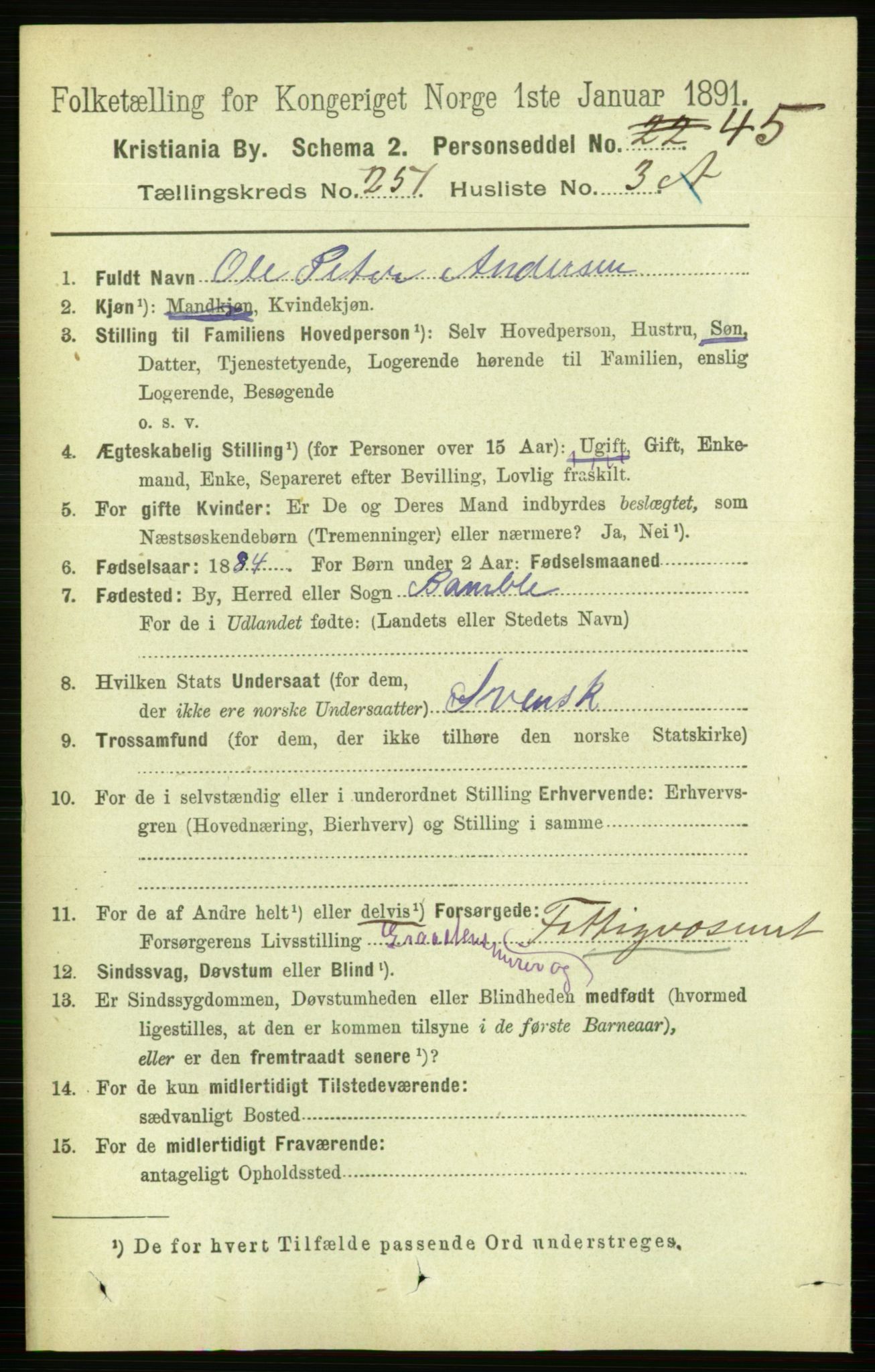 RA, 1891 census for 0301 Kristiania, 1891, p. 153109
