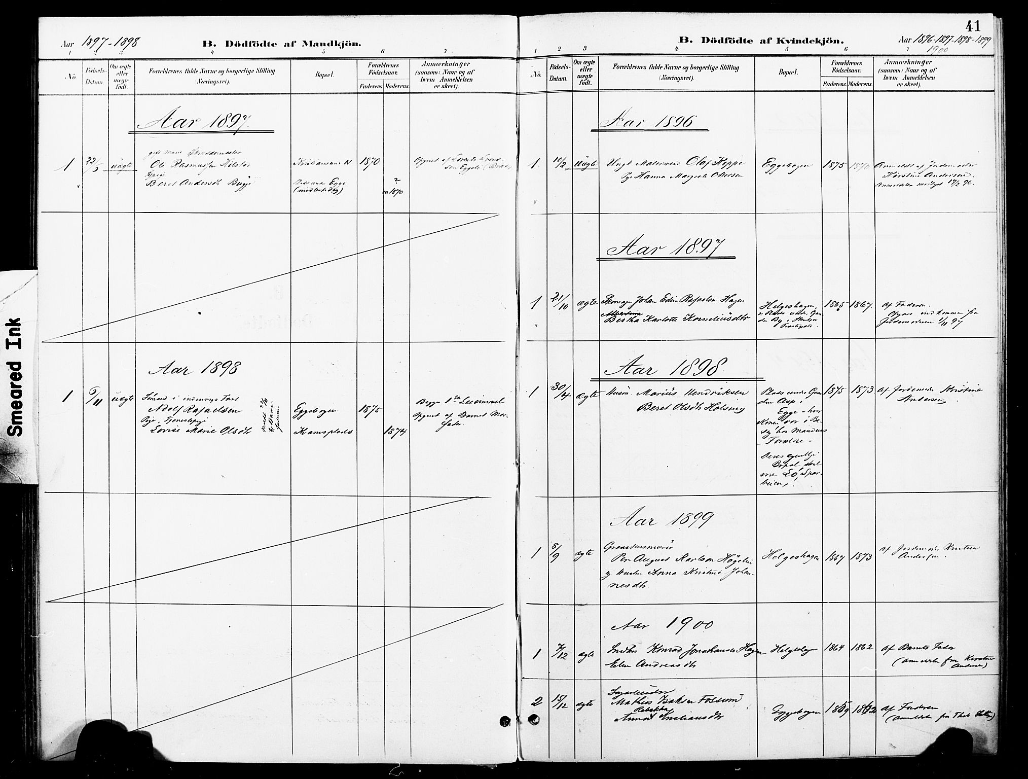 Ministerialprotokoller, klokkerbøker og fødselsregistre - Nord-Trøndelag, SAT/A-1458/740/L0379: Parish register (official) no. 740A02, 1895-1907, p. 41