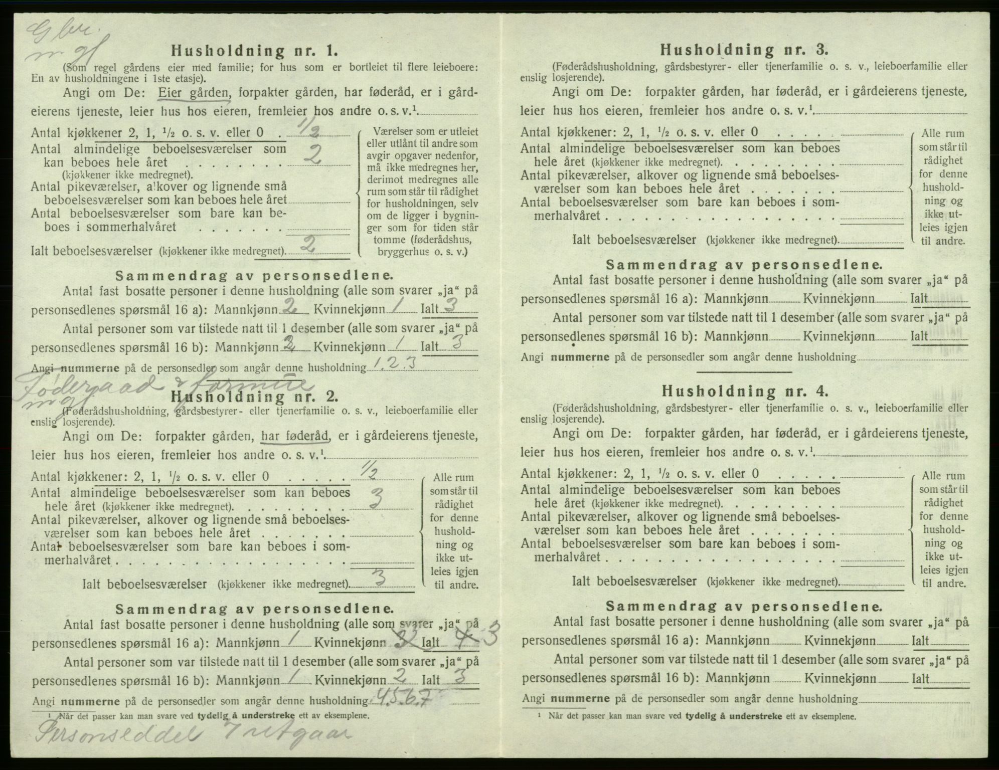 SAB, 1920 census for Valestrand, 1920, p. 318