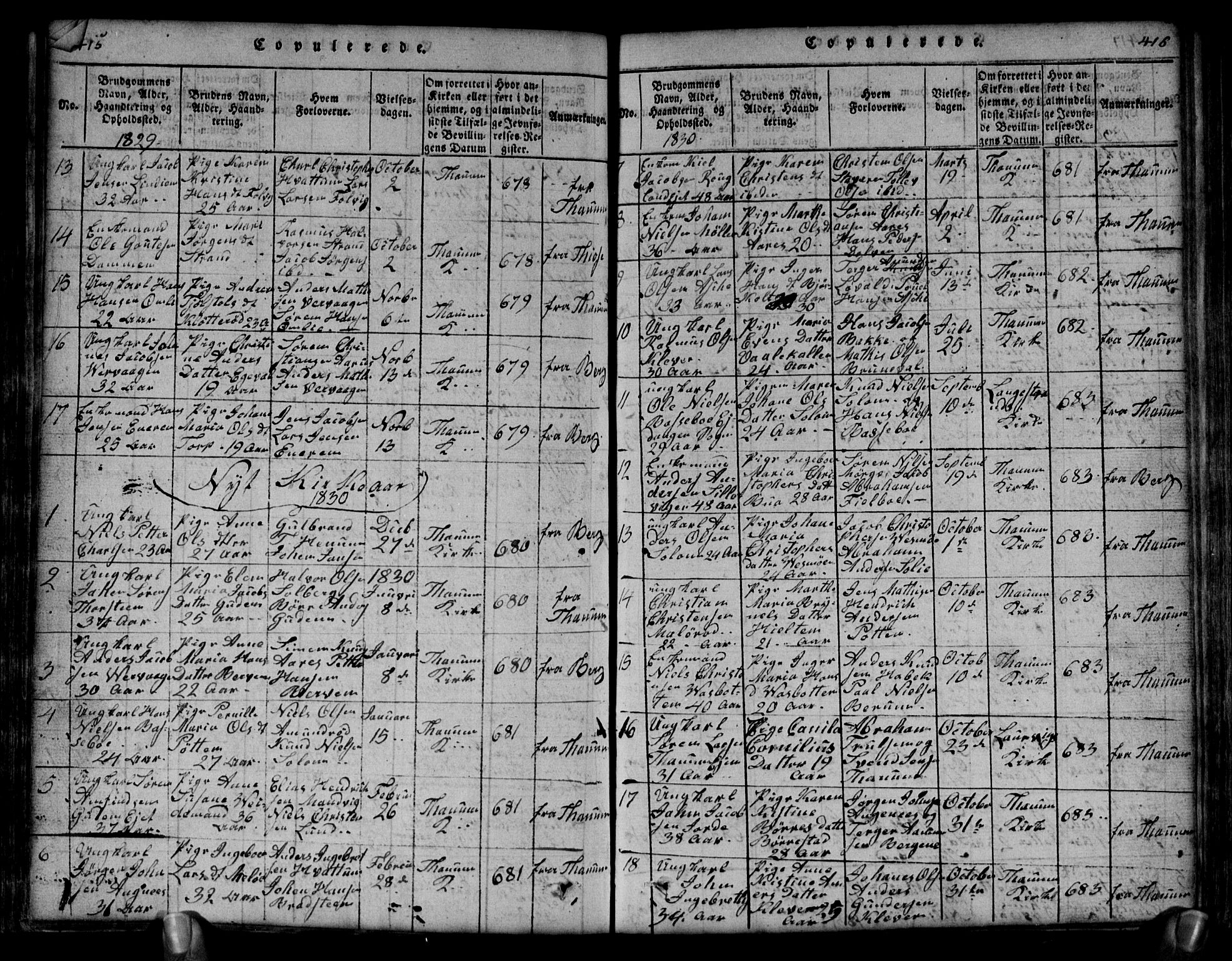 Brunlanes kirkebøker, SAKO/A-342/G/Ga/L0001: Parish register (copy) no. I 1, 1814-1834, p. 415-416