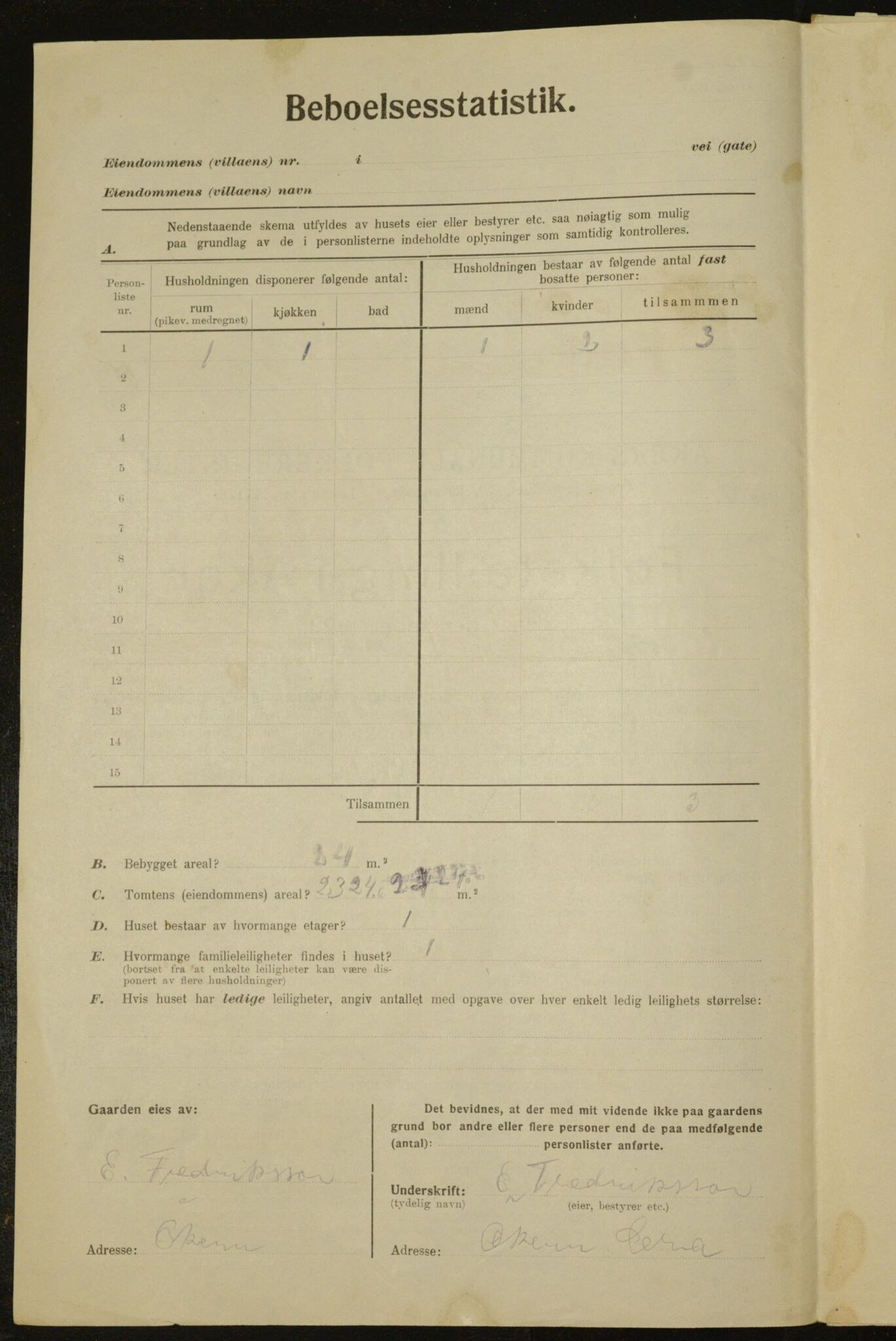 , Municipal Census 1923 for Aker, 1923, p. 35216