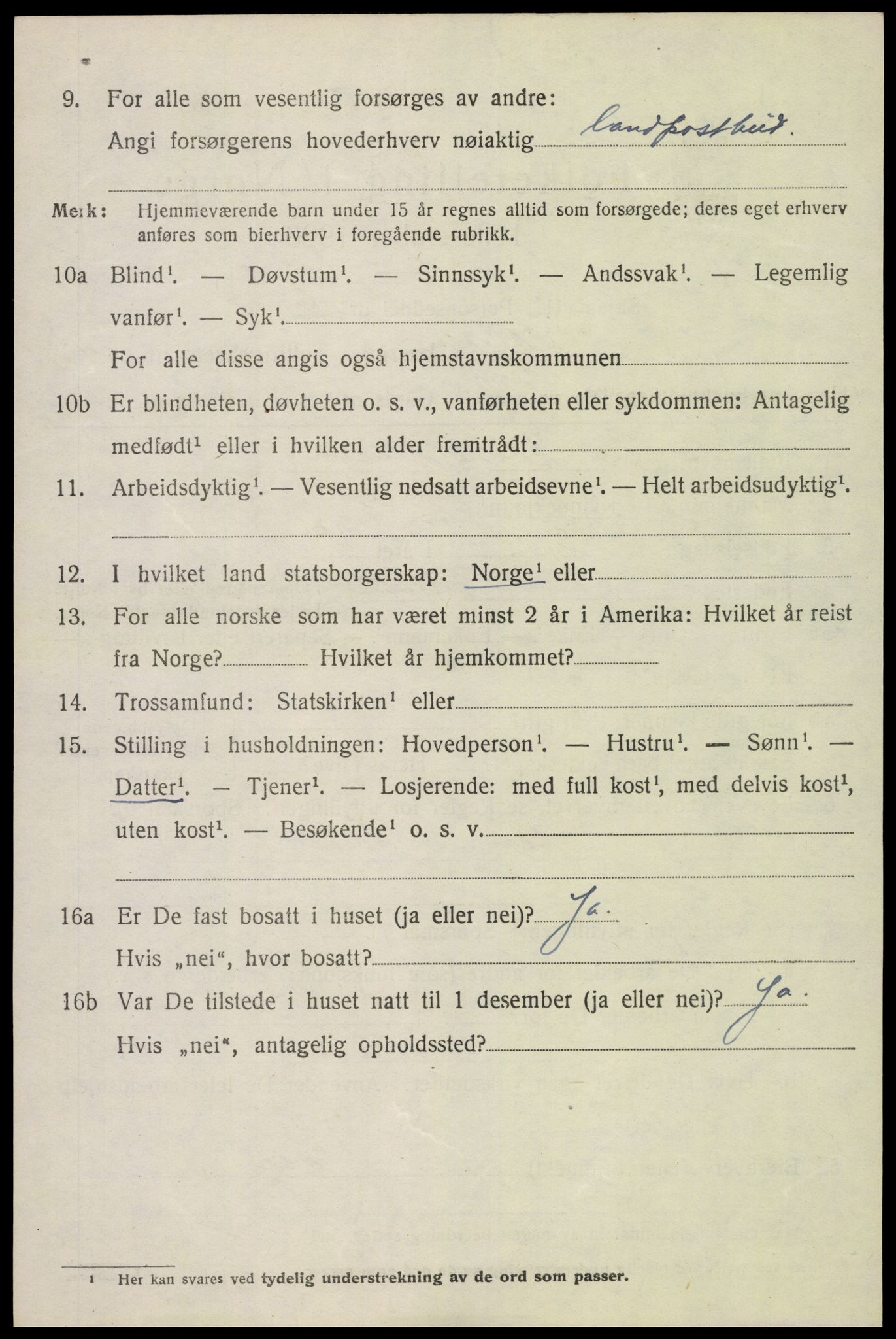 SAH, 1920 census for Skjåk, 1920, p. 4931