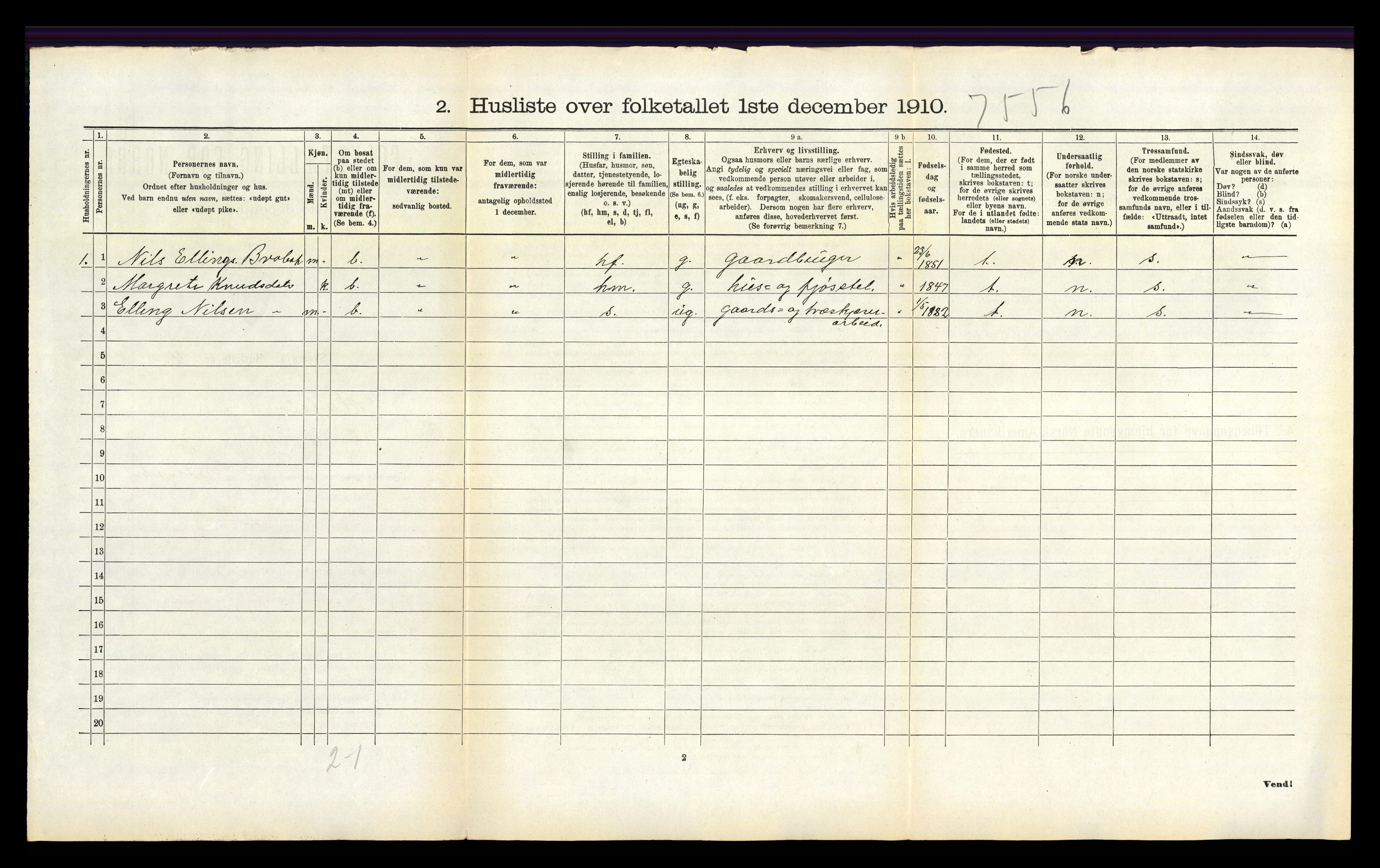 RA, 1910 census for Hafslo, 1910, p. 214