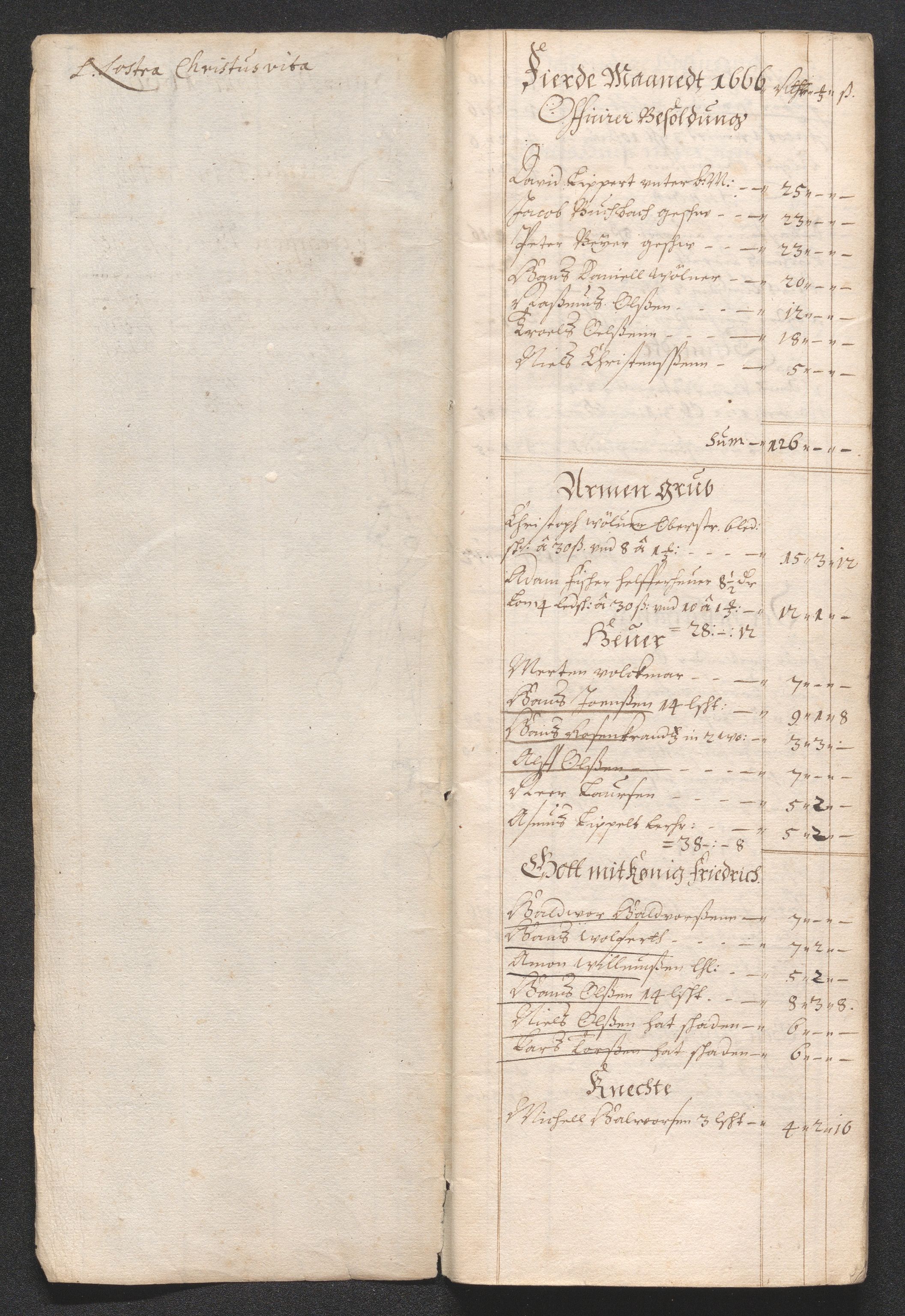 Kongsberg Sølvverk 1623-1816, SAKO/EA-3135/001/D/Dc/Dcd/L0039: Utgiftsregnskap for gruver m.m., 1666, p. 41