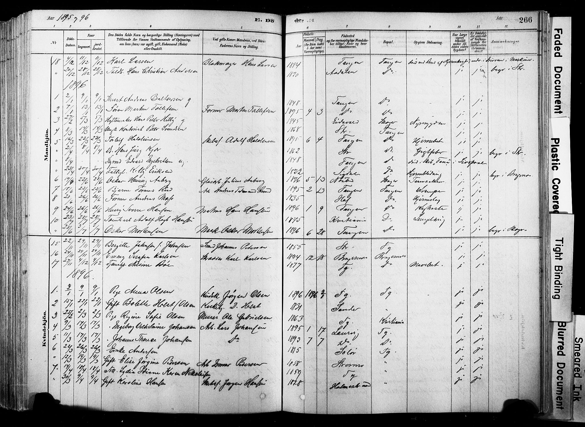 Strømsø kirkebøker, SAKO/A-246/F/Fb/L0006: Parish register (official) no. II 6, 1879-1910, p. 266