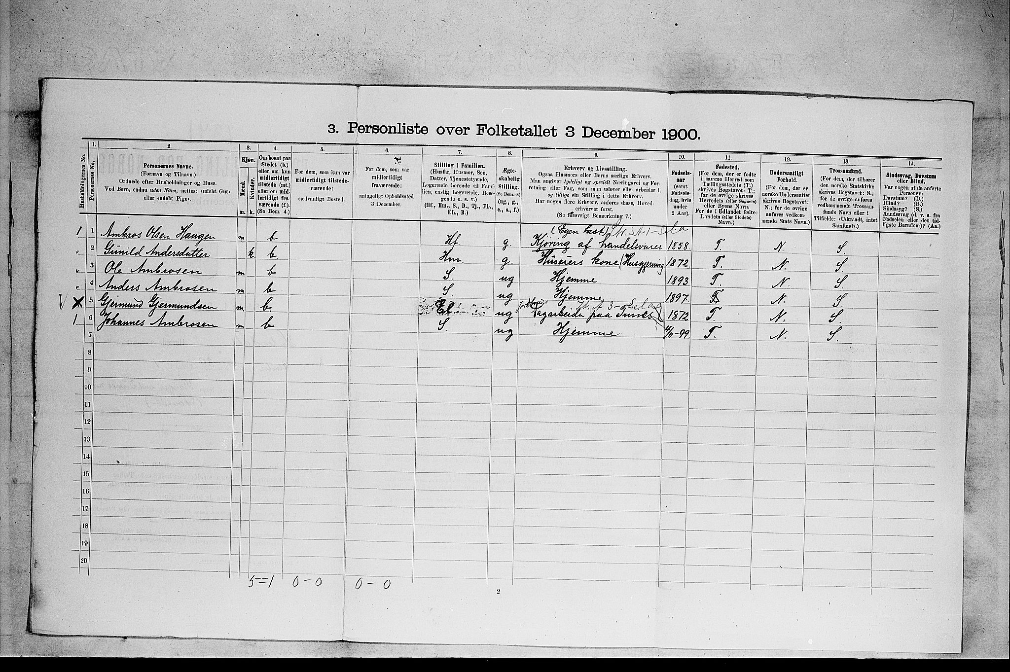 SAKO, 1900 census for Heddal, 1900, p. 55