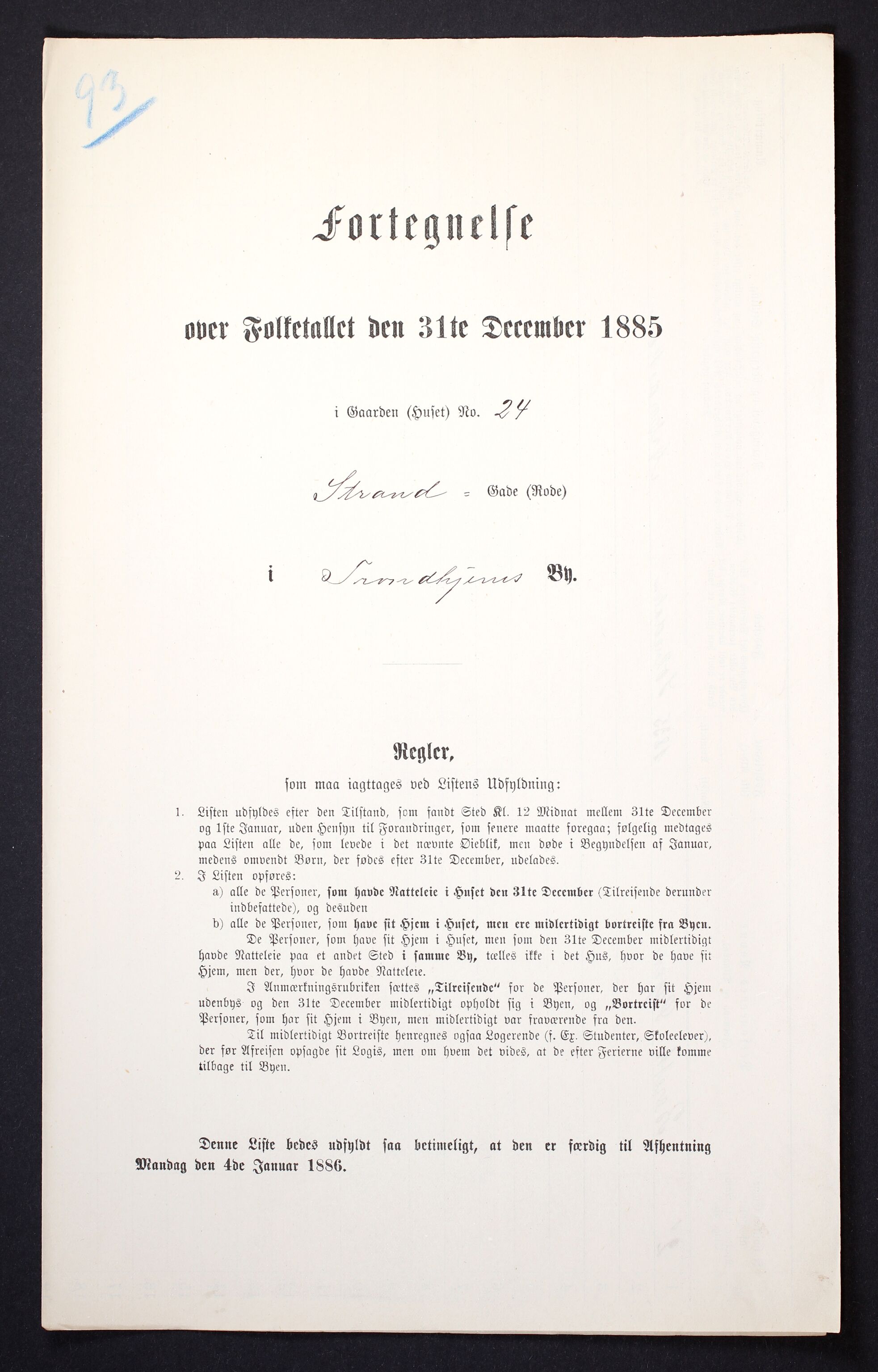 SAT, 1885 census for 1601 Trondheim, 1885, p. 677