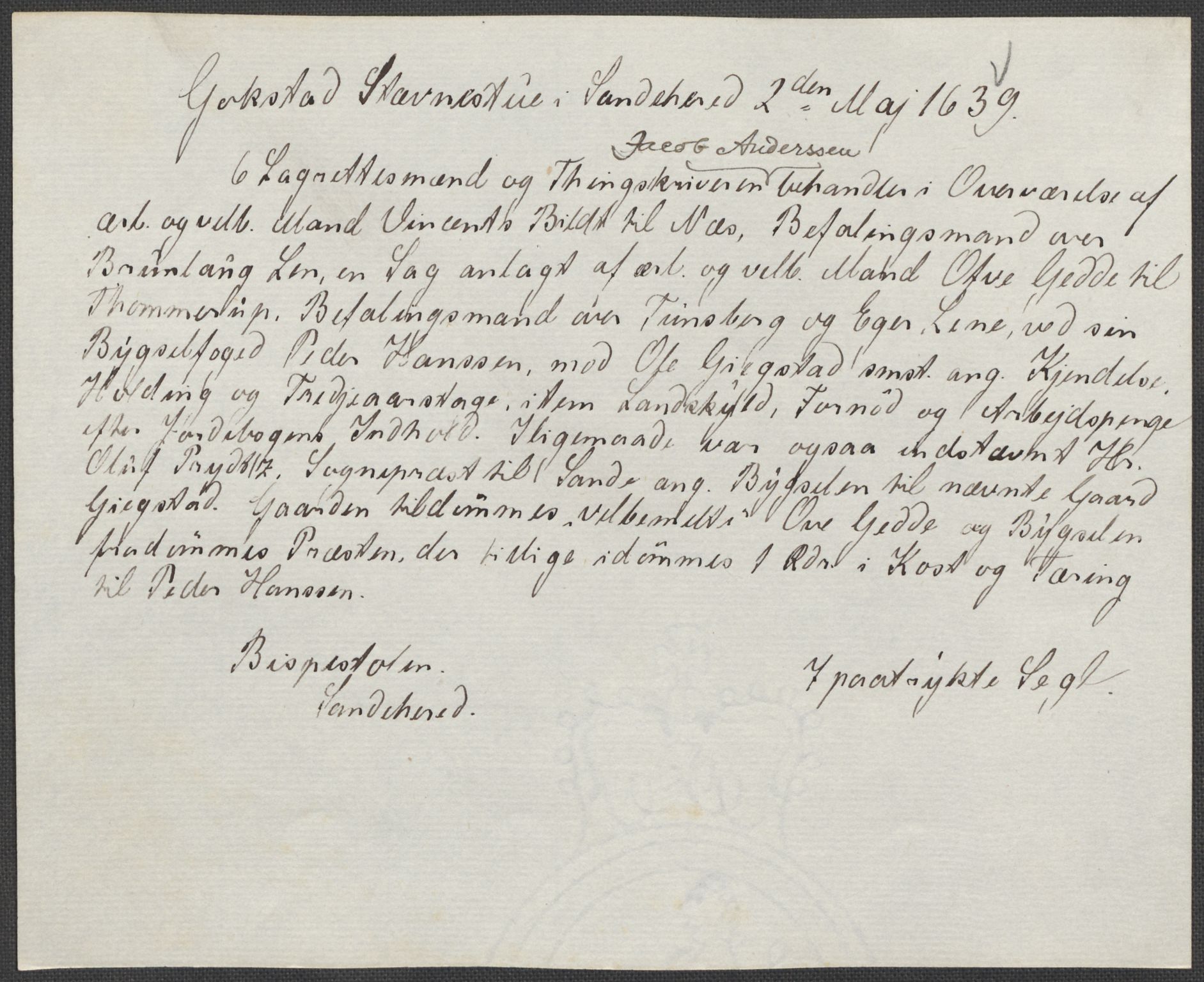 Riksarkivets diplomsamling, AV/RA-EA-5965/F15/L0023: Prestearkiv - Vestfold, 1582-1820, p. 179