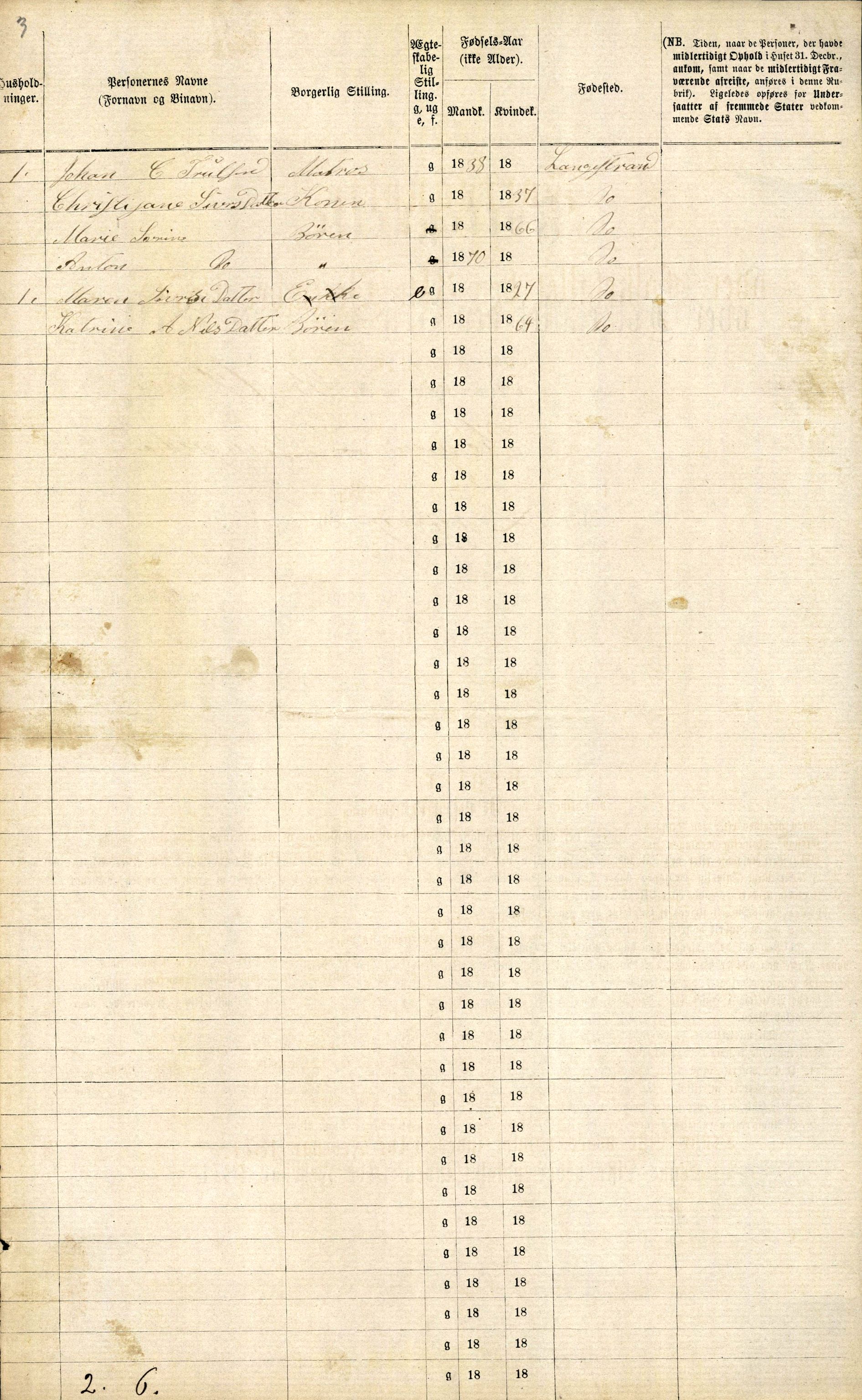 RA, 1870 census for 0707 Larvik, 1870, p. 1228