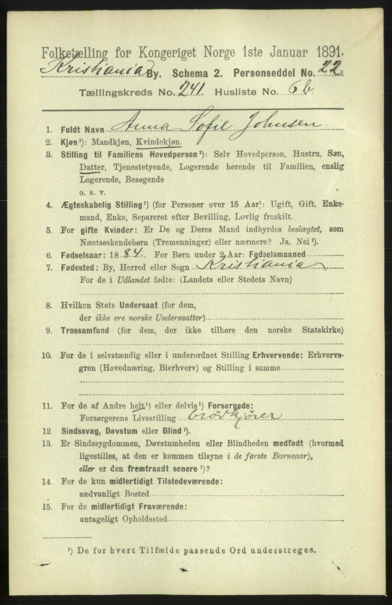 RA, 1891 census for 0301 Kristiania, 1891, p. 141941