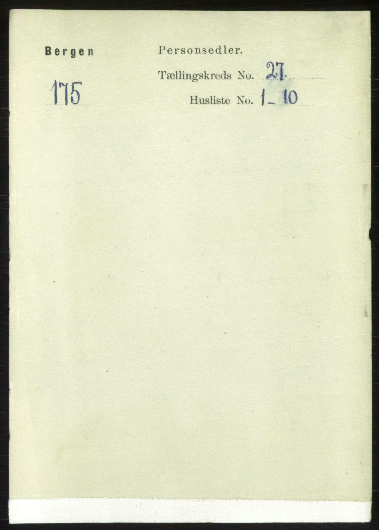 RA, 1891 Census for 1301 Bergen, 1891, p. 35282