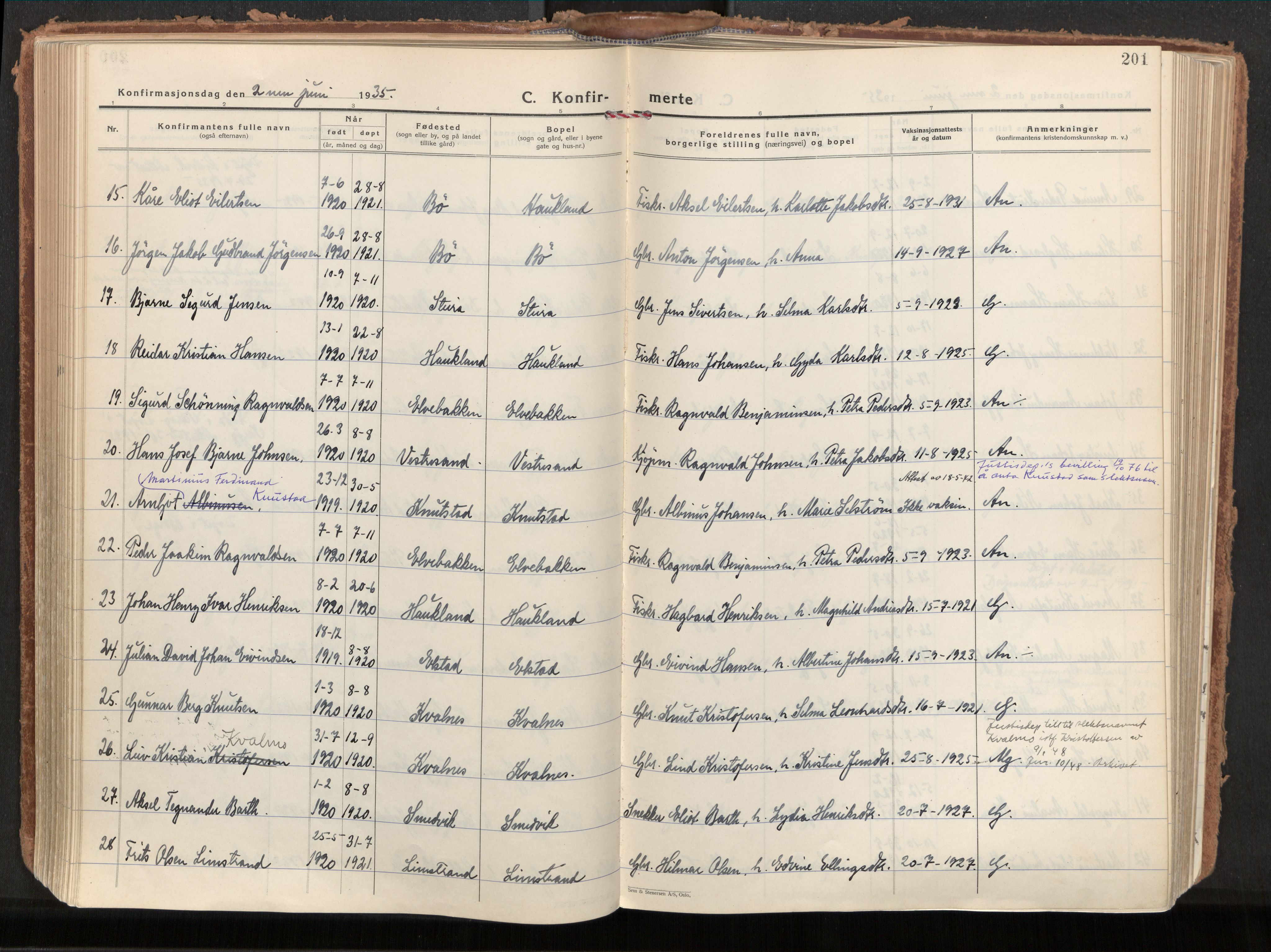 Ministerialprotokoller, klokkerbøker og fødselsregistre - Nordland, AV/SAT-A-1459/880/L1137: Parish register (official) no. 880A11, 1927-1944, p. 201