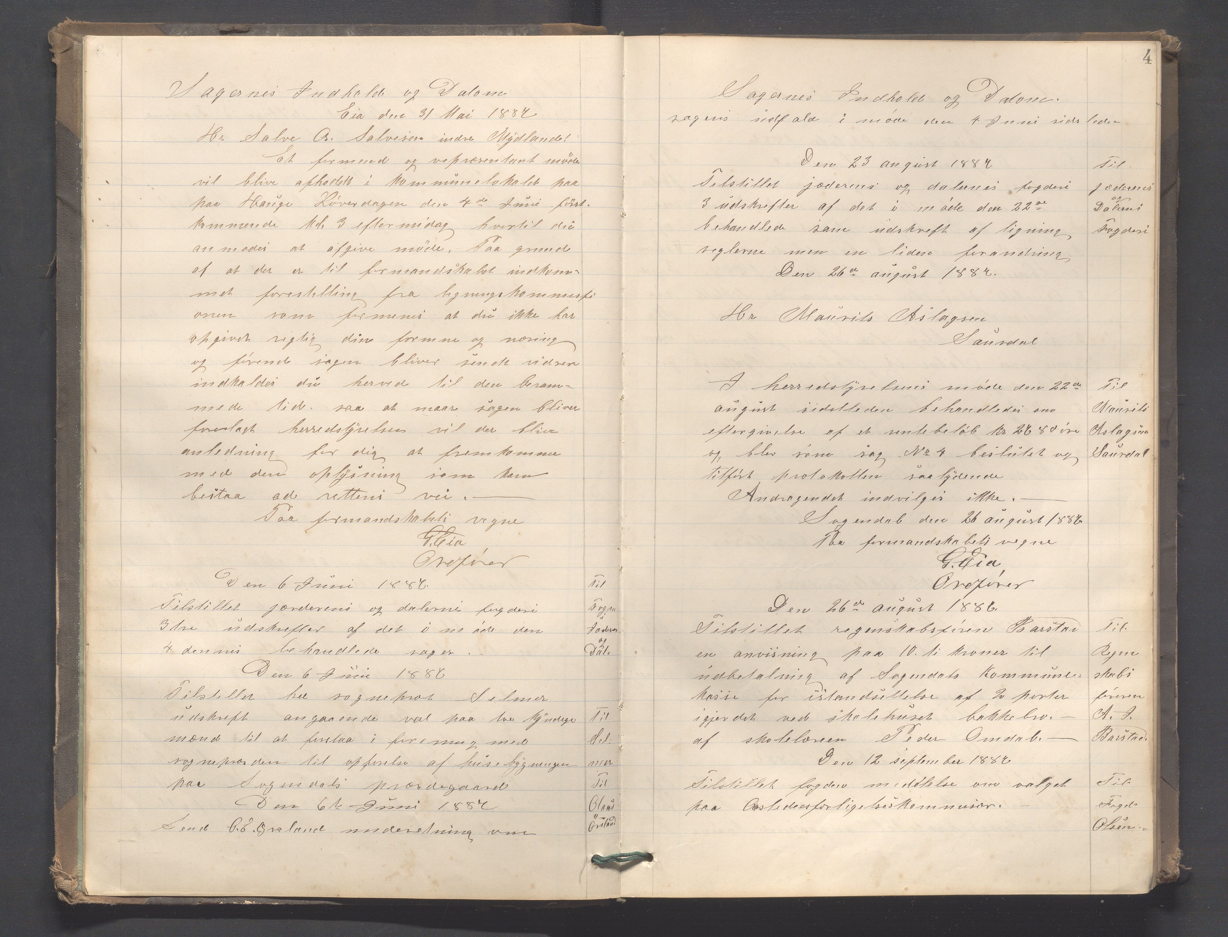 Sokndal kommune - Formannskapet/Sentraladministrasjonen, IKAR/K-101099/B/L0002: Kopibok, 1886-1904, p. 4