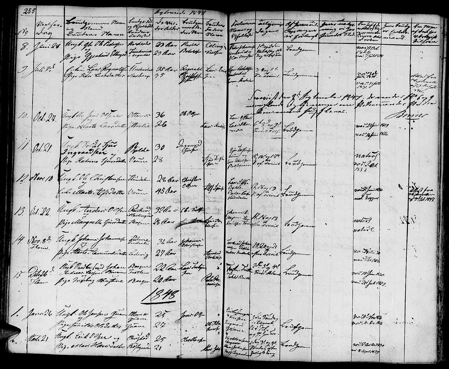 Aurland sokneprestembete, AV/SAB-A-99937/H/Ha/Haa/L0006: Parish register (official) no. A 6, 1821-1859, p. 255