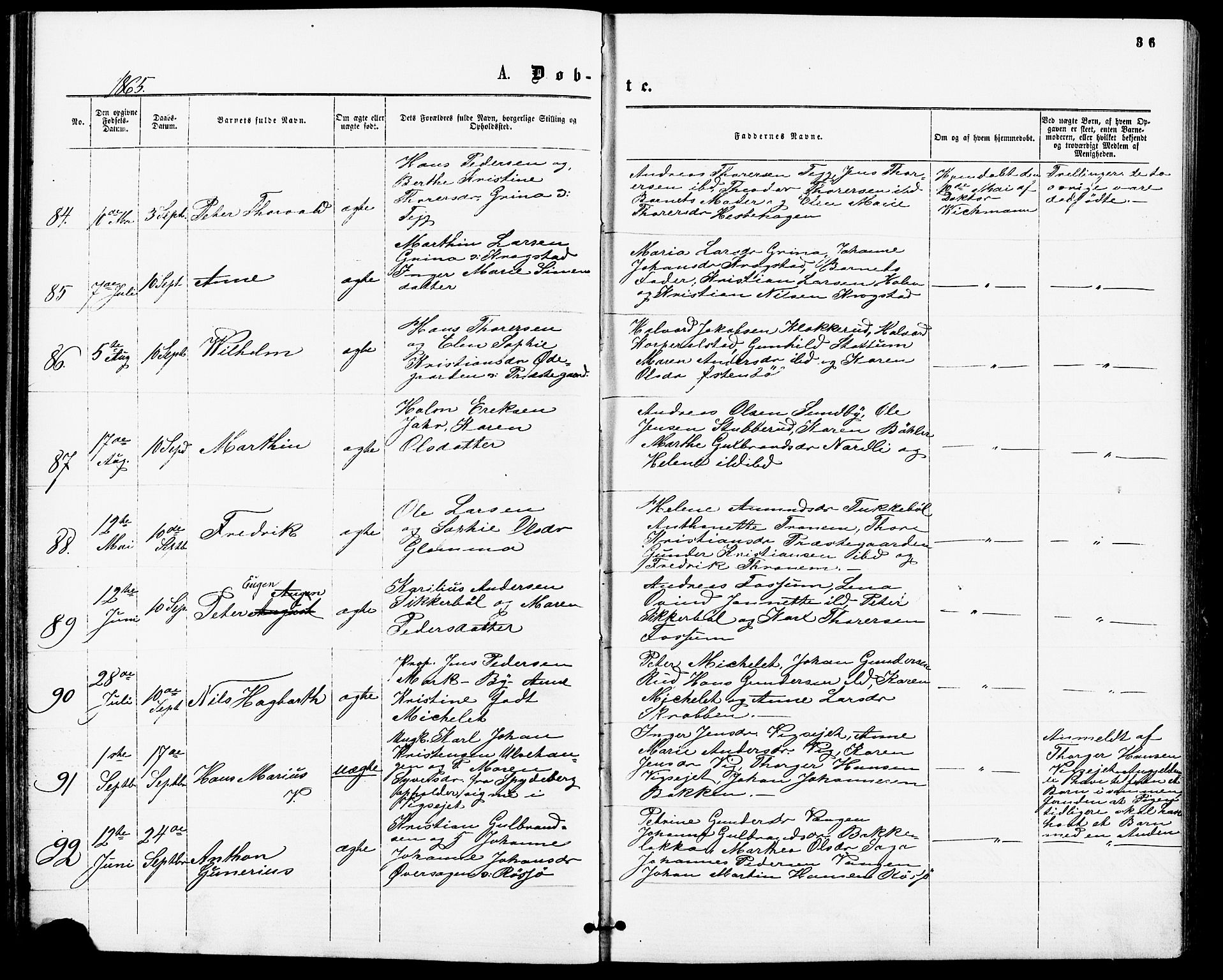 Enebakk prestekontor Kirkebøker, AV/SAO-A-10171c/F/Fa/L0011: Parish register (official) no. I 11, 1862-1882, p. 36