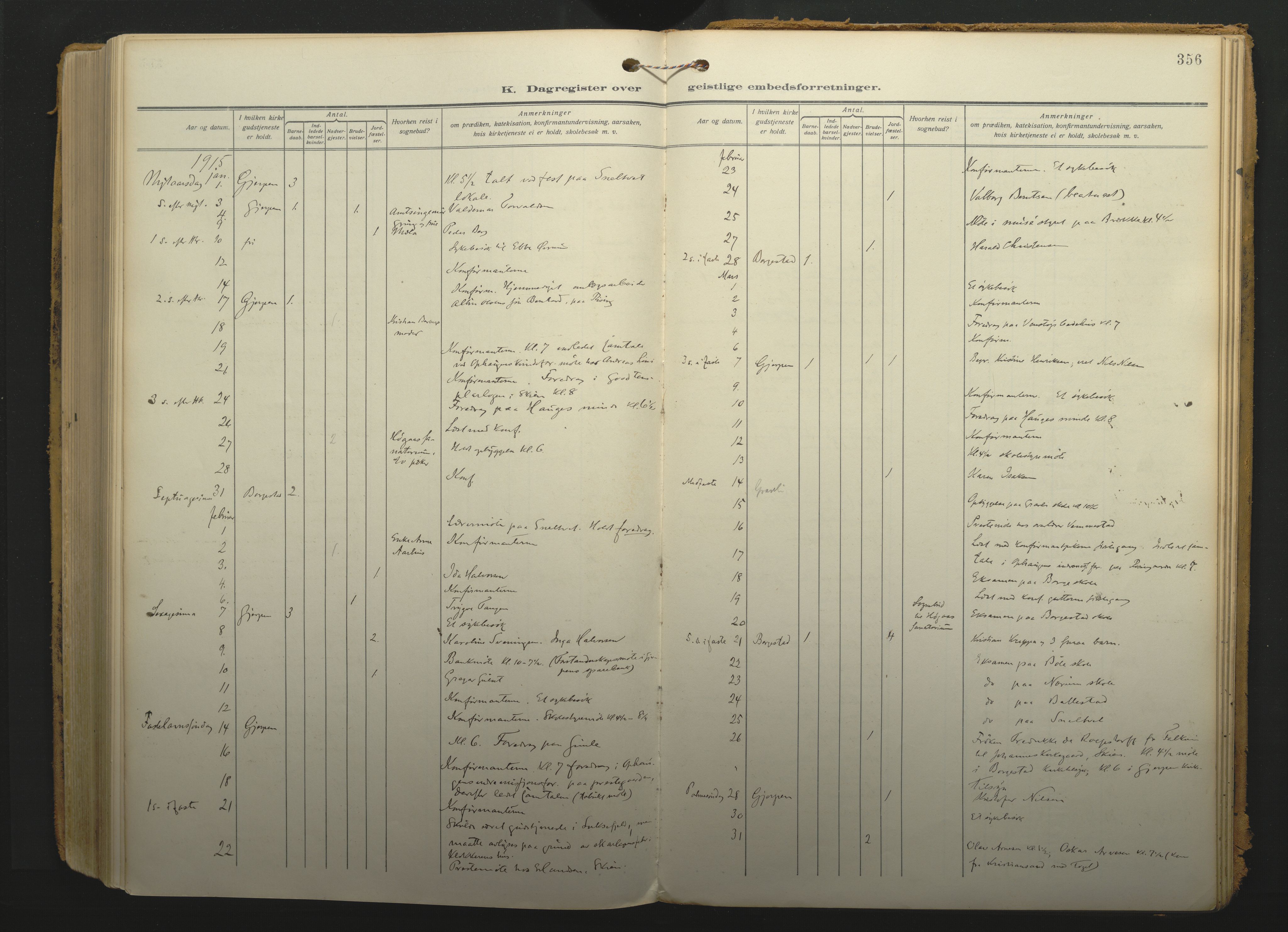 Gjerpen kirkebøker, SAKO/A-265/F/Fa/L0013: Parish register (official) no. I 13, 1914-1924, p. 356
