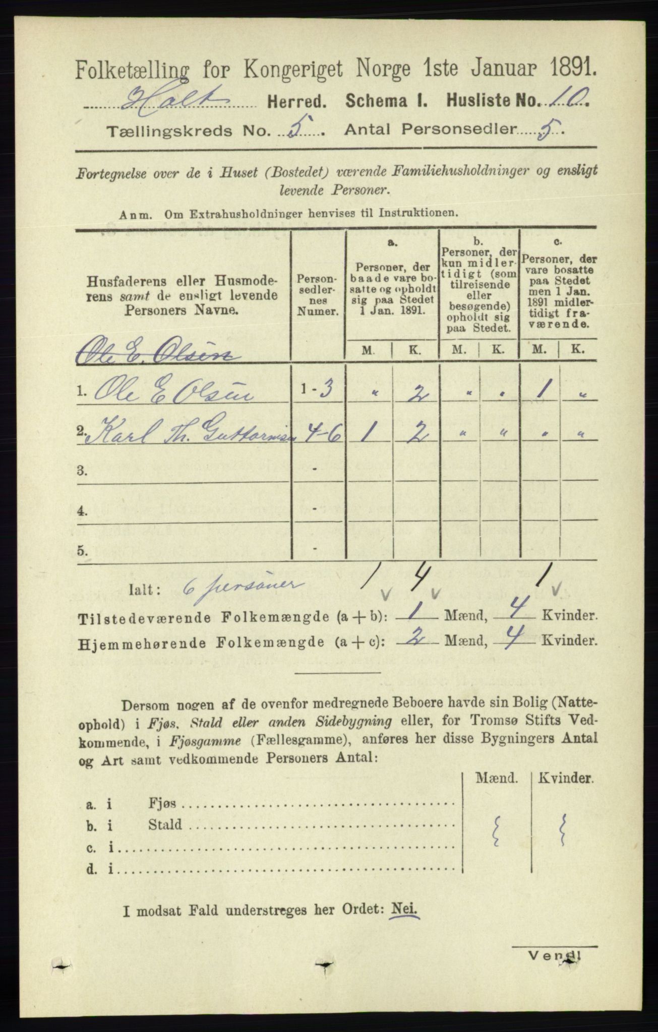 RA, 1891 census for 0914 Holt, 1891, p. 2224