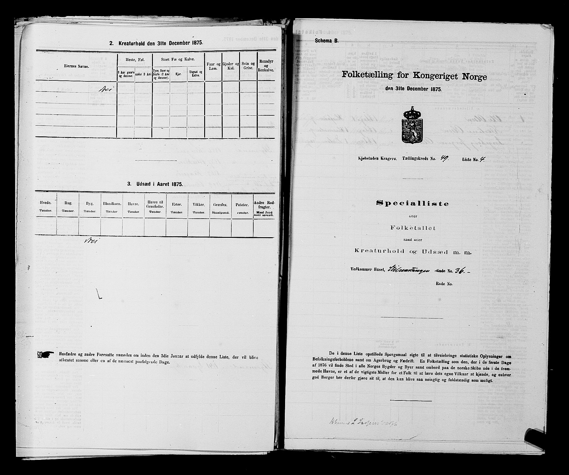 SAKO, 1875 census for 0801P Kragerø, 1875, p. 1085