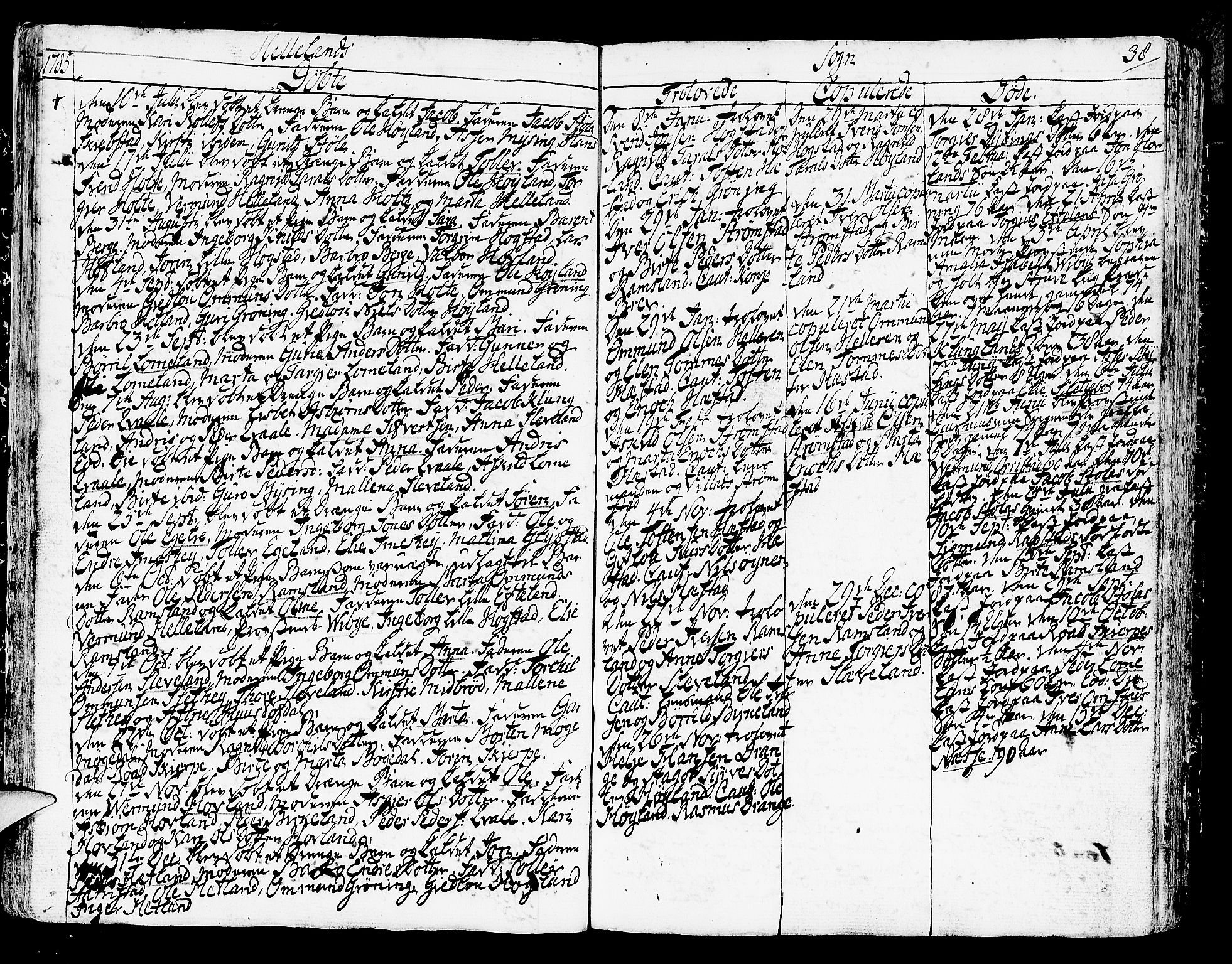 Helleland sokneprestkontor, SAST/A-101810: Parish register (official) no. A 2 /1, 1762-1791, p. 38