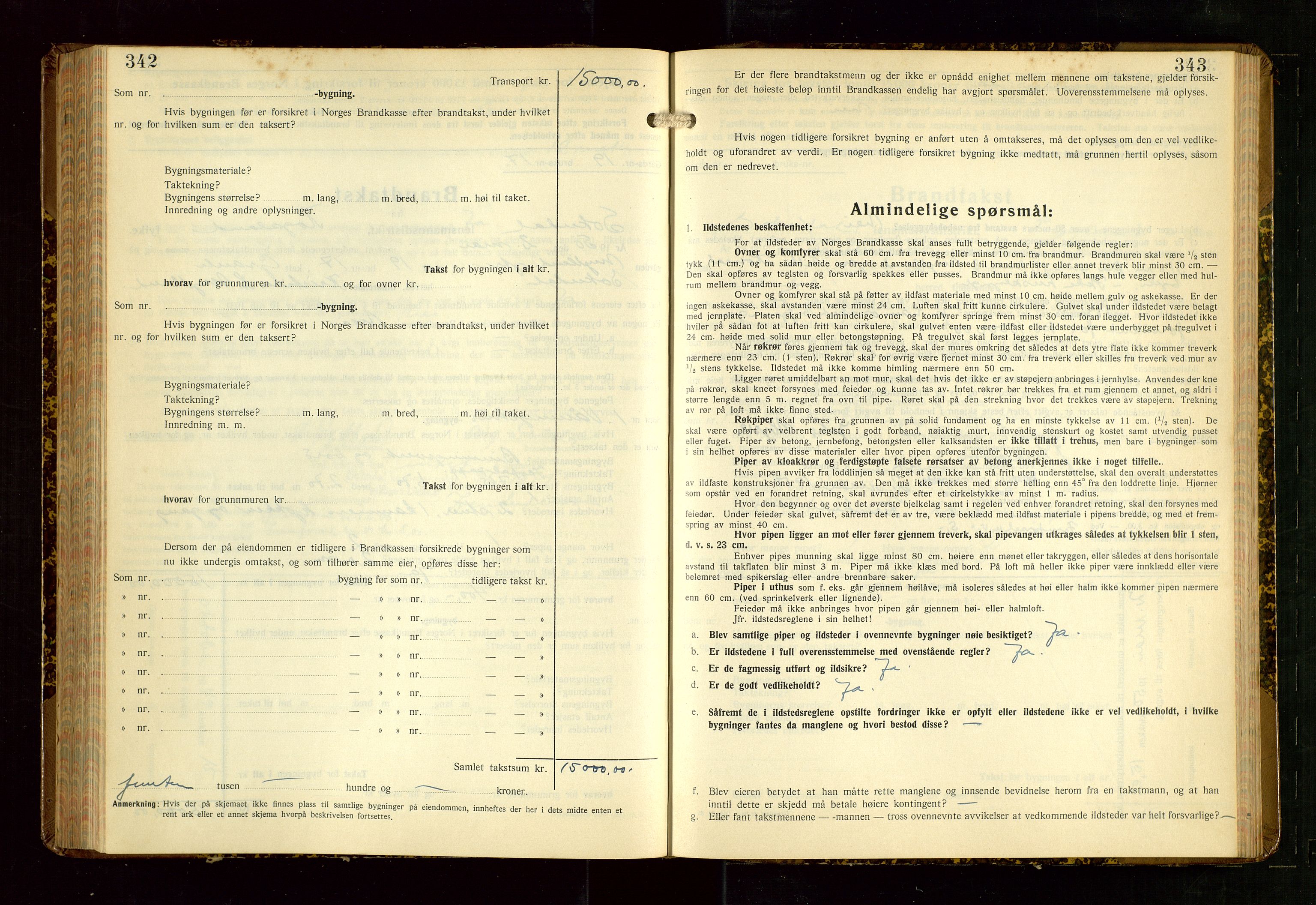 Sokndal lensmannskontor, SAST/A-100417/Gob/L0008: "Brandtakst-Protokoll", 1937-1955, p. 342-343