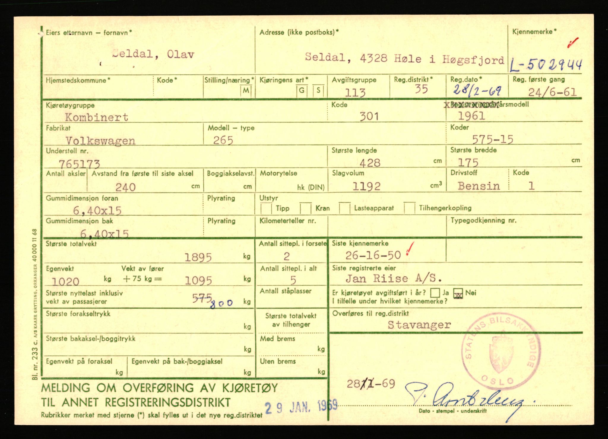 Stavanger trafikkstasjon, AV/SAST-A-101942/0/F/L0077: L-500000 - L-502999, 1930-1971, p. 2191