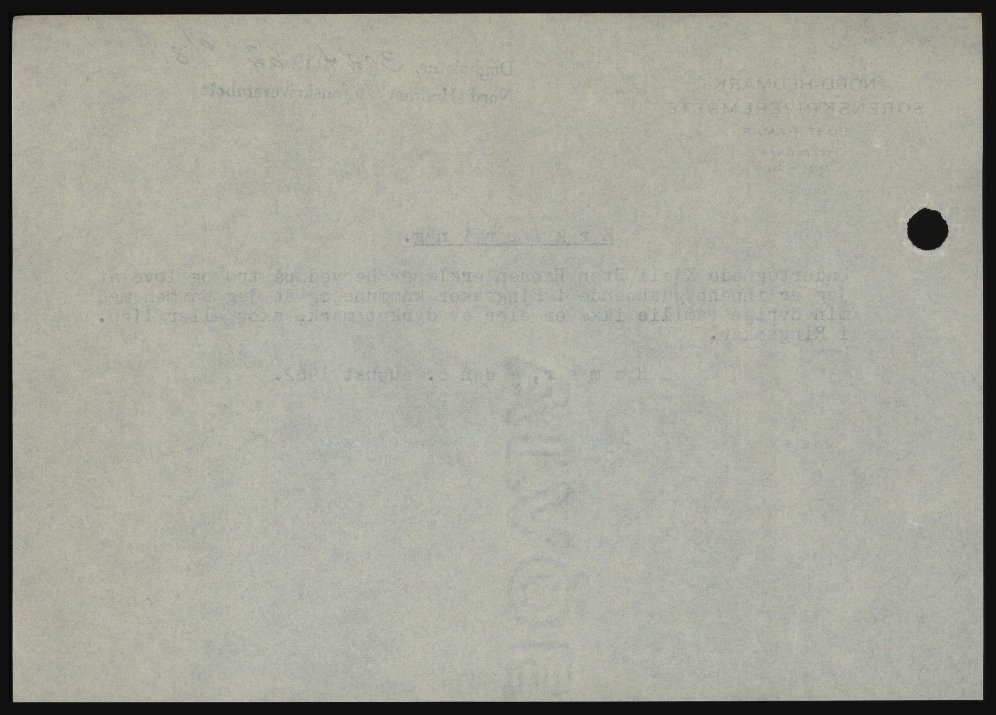 Nord-Hedmark sorenskriveri, AV/SAH-TING-012/H/Hc/L0016: Mortgage book no. 16, 1962-1962, Diary no: : 3024/1962