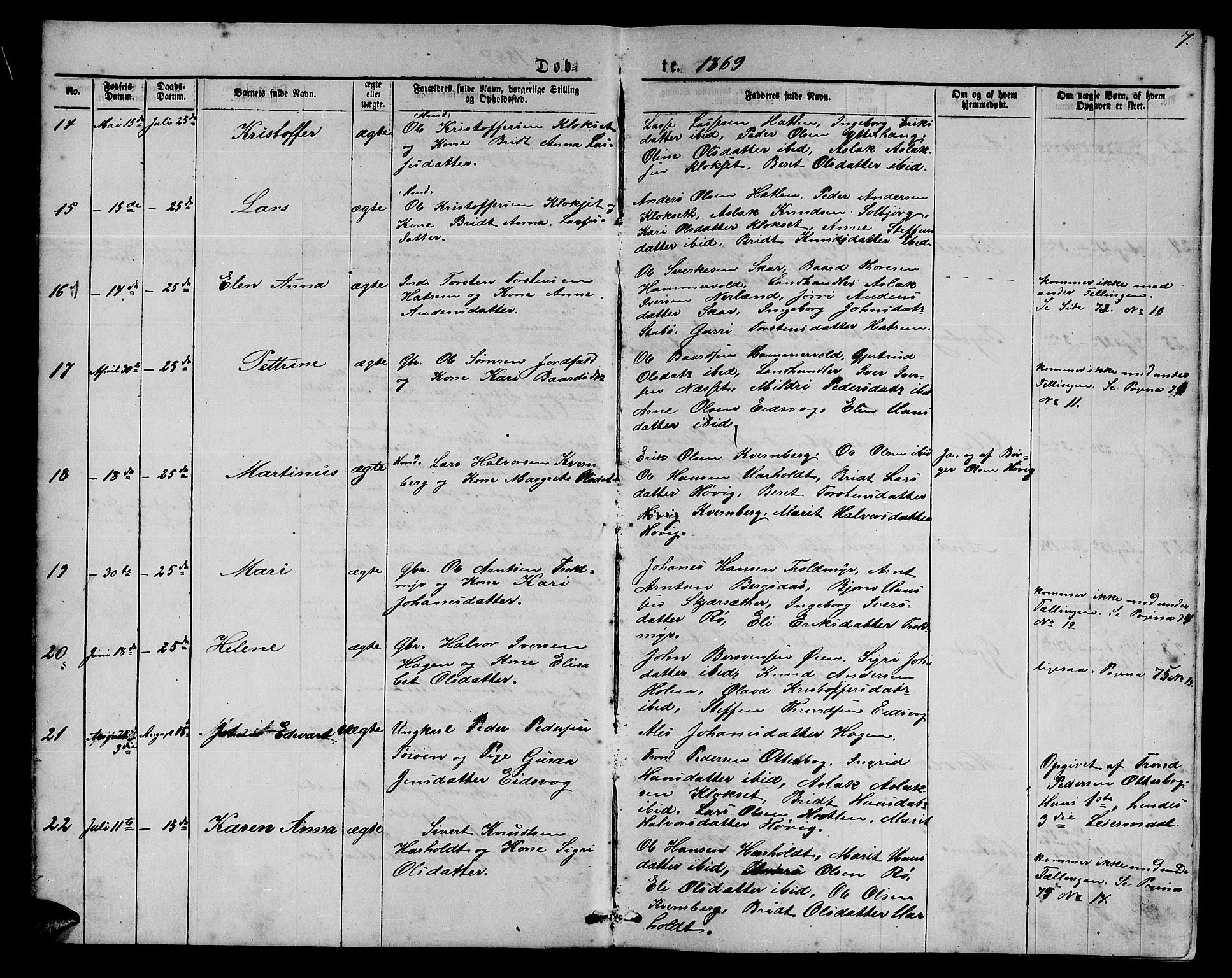 Ministerialprotokoller, klokkerbøker og fødselsregistre - Møre og Romsdal, SAT/A-1454/551/L0630: Parish register (copy) no. 551C02, 1867-1885, p. 7
