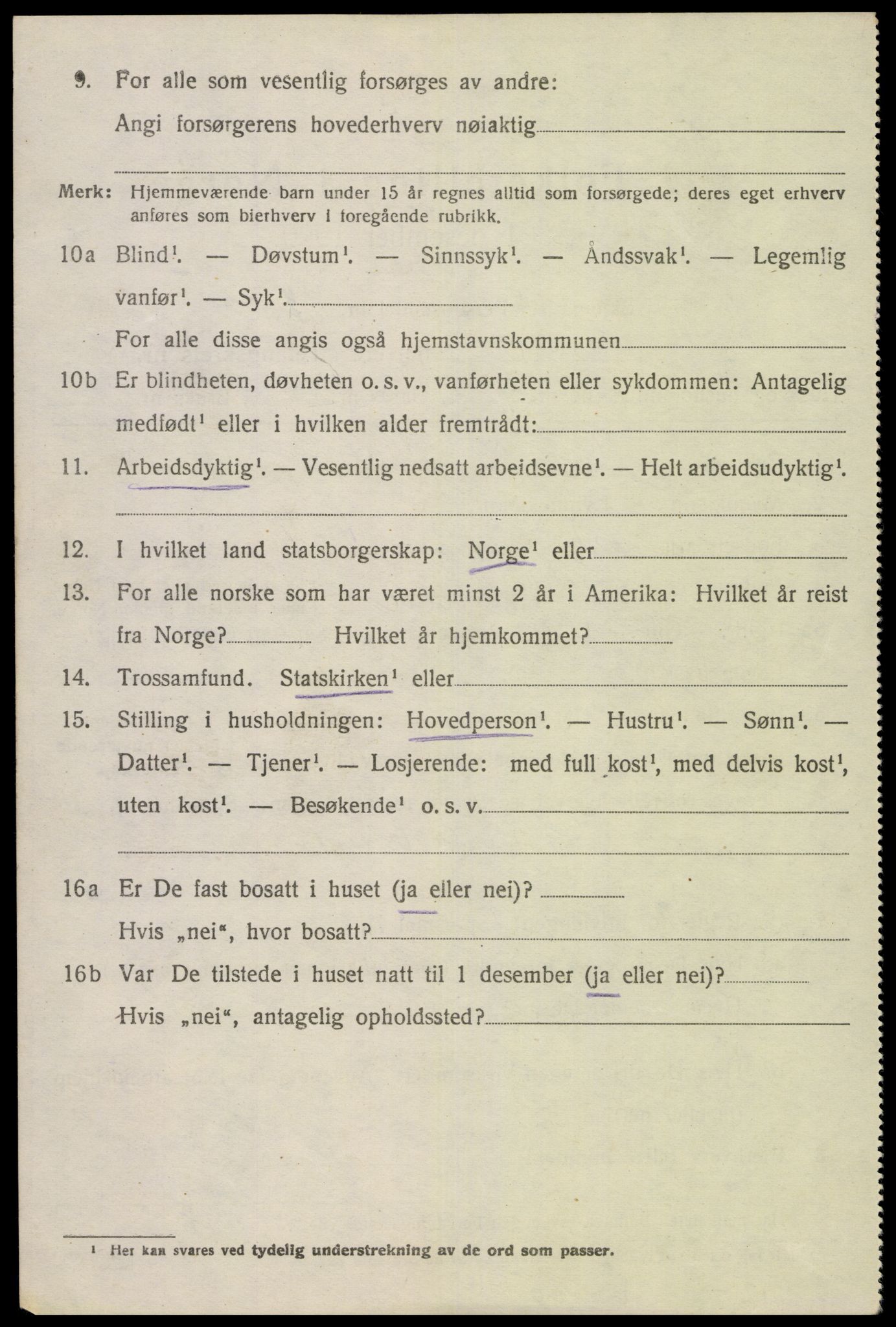 SAK, 1920 census for Øvre Sirdal, 1920, p. 1040