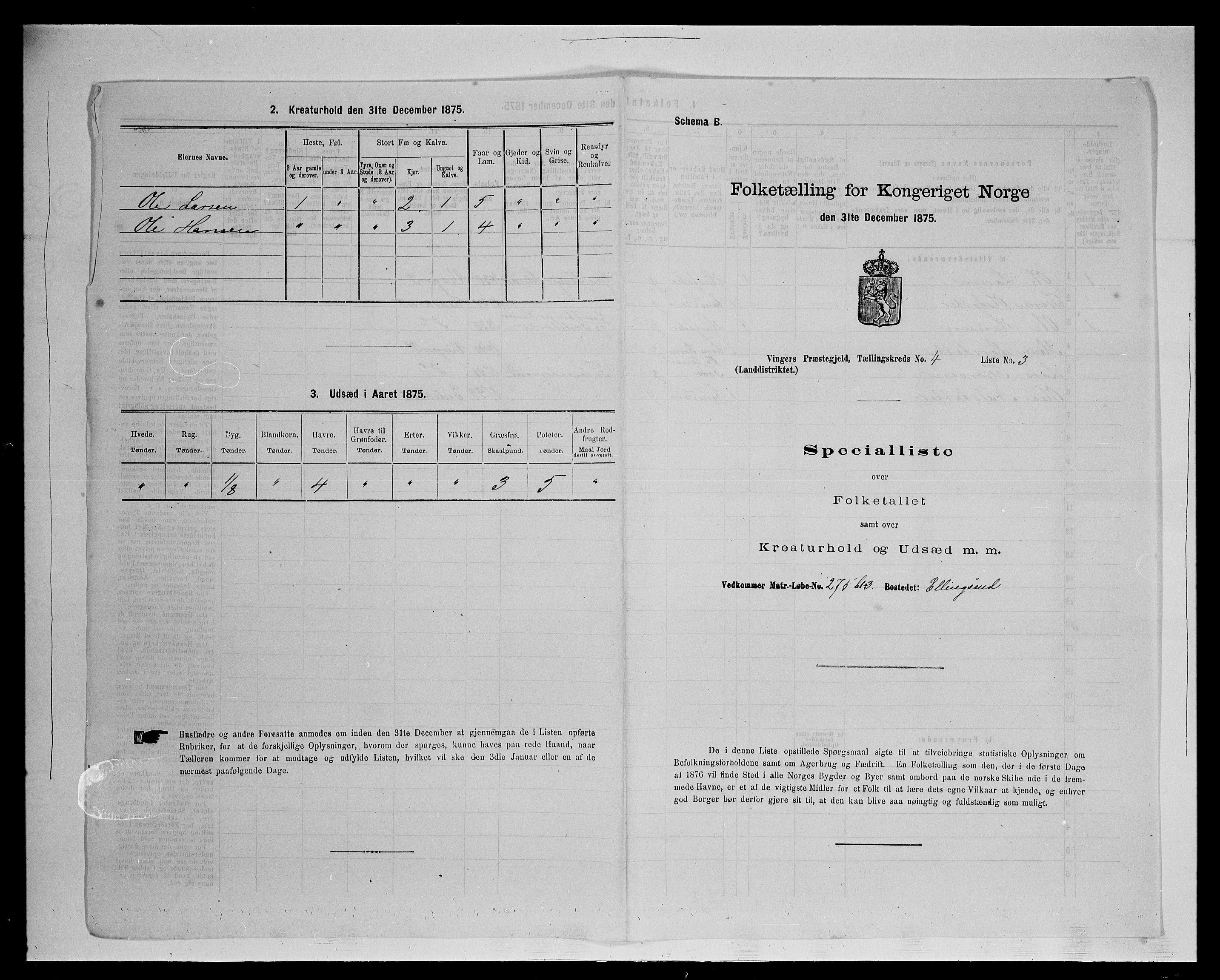 SAH, 1875 census for 0421L Vinger/Vinger og Austmarka, 1875, p. 602