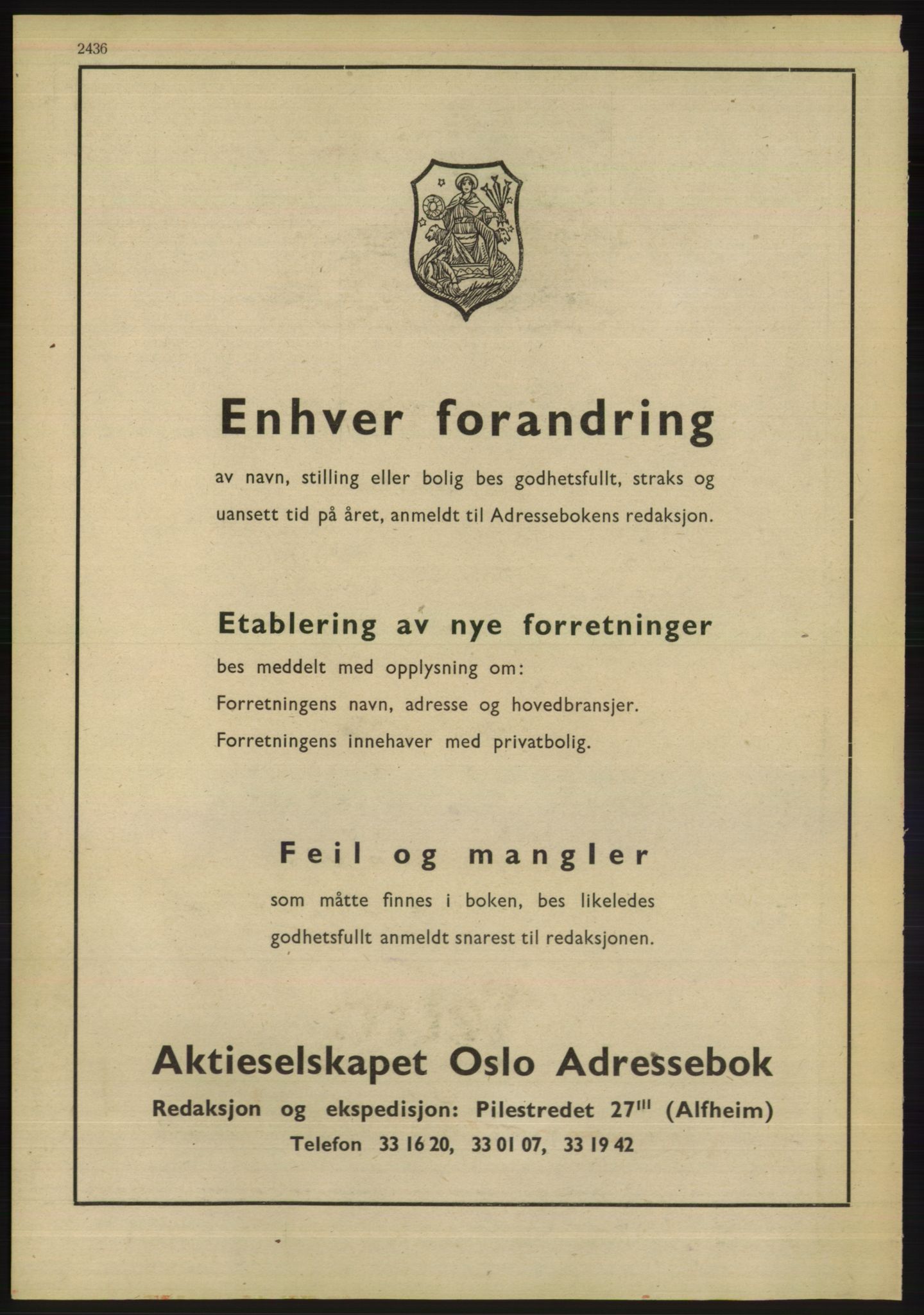 Kristiania/Oslo adressebok, PUBL/-, 1947, p. 2436