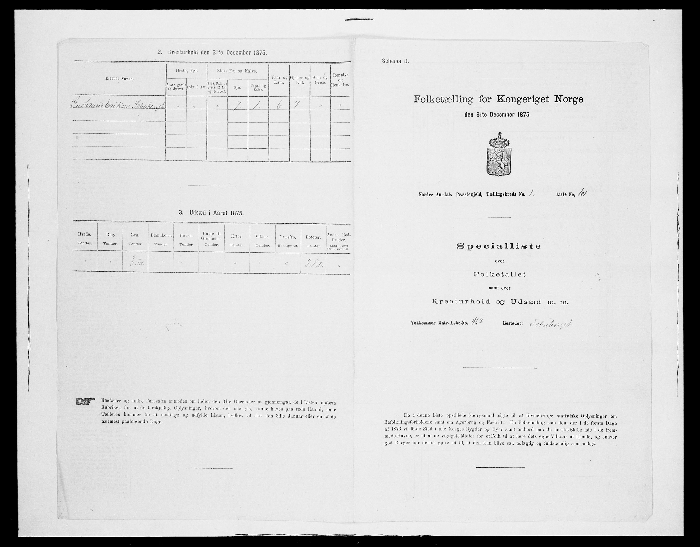 SAH, 1875 census for 0542P Nord-Aurdal, 1875, p. 321