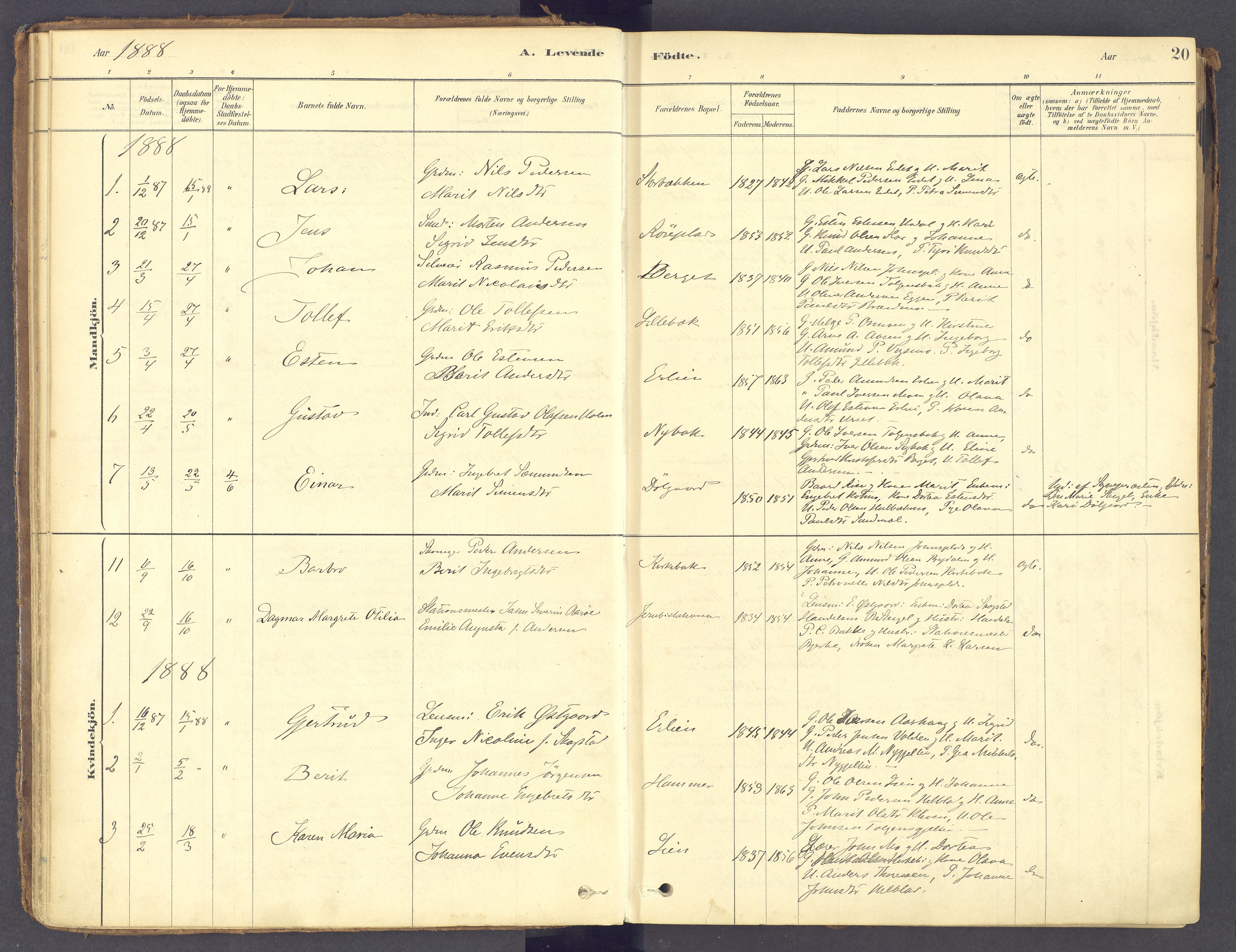 Tolga prestekontor, AV/SAH-PREST-062/K/L0011: Parish register (official) no. 11, 1877-1920, p. 20